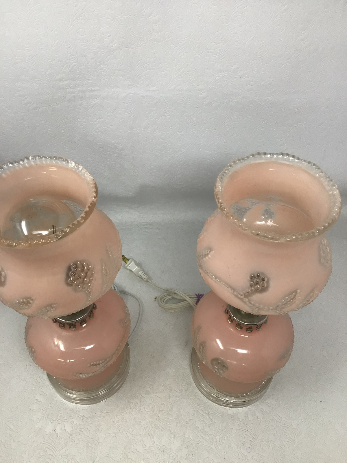 Pair of Art Deco Pink Boudoir Lamps
