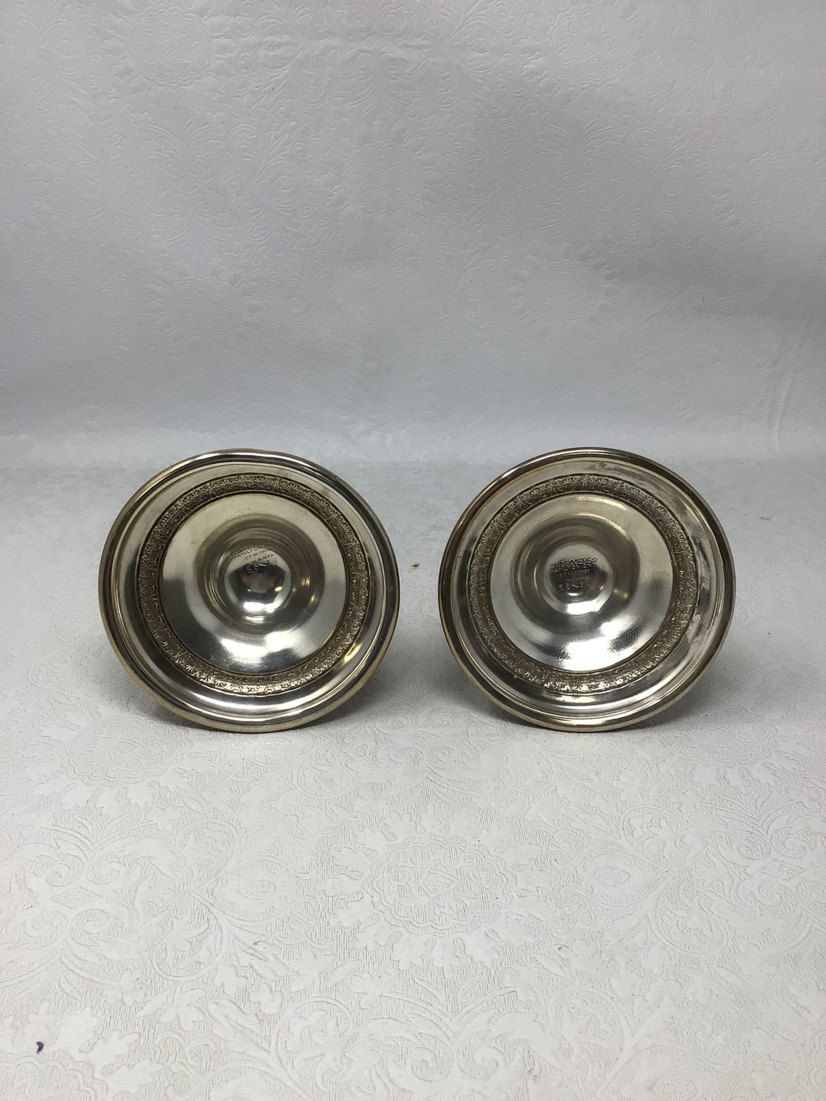 Pair of Vintage Short-Profile Candlestick Holders