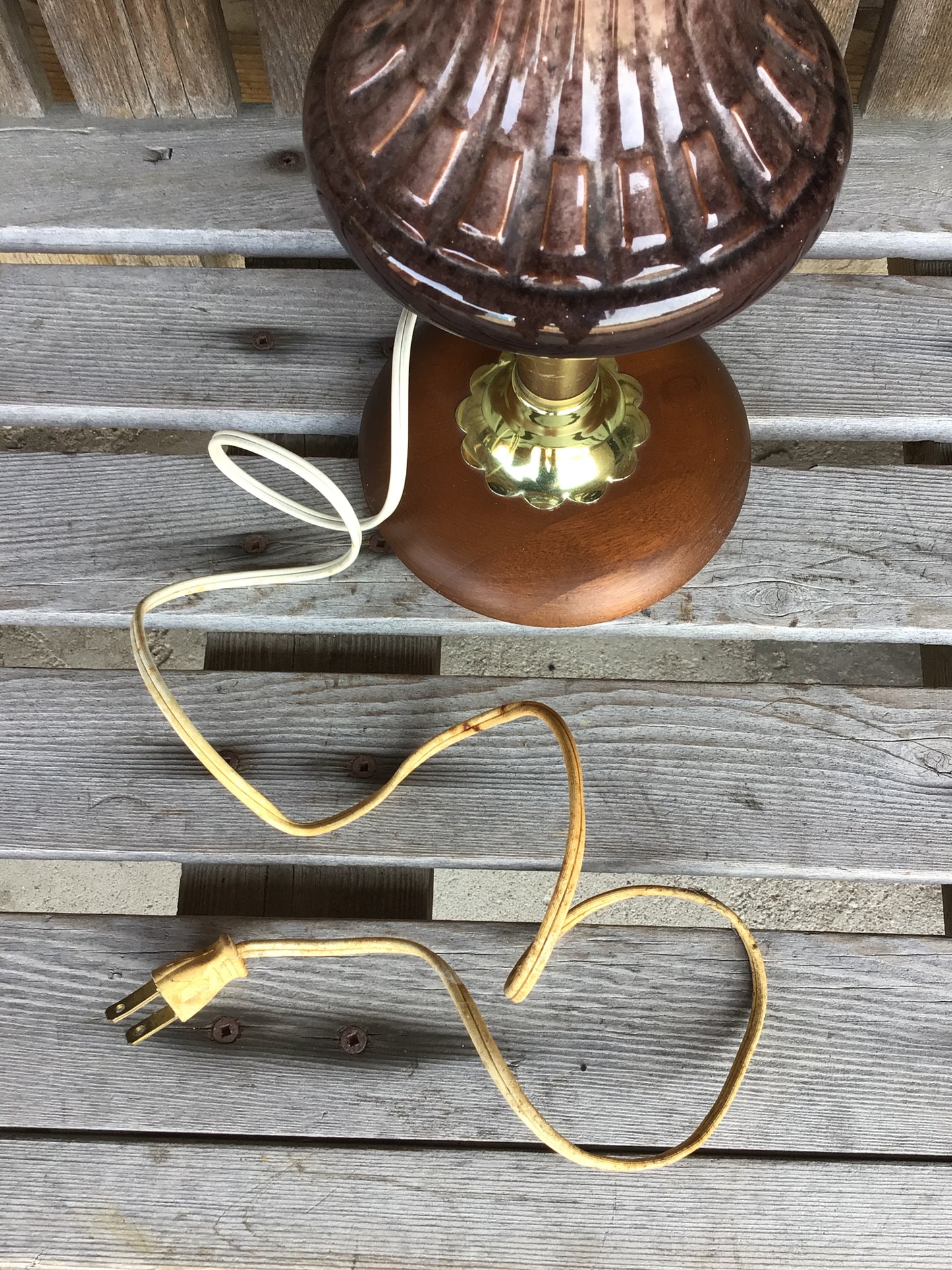 Wood and Ceramic Lamp