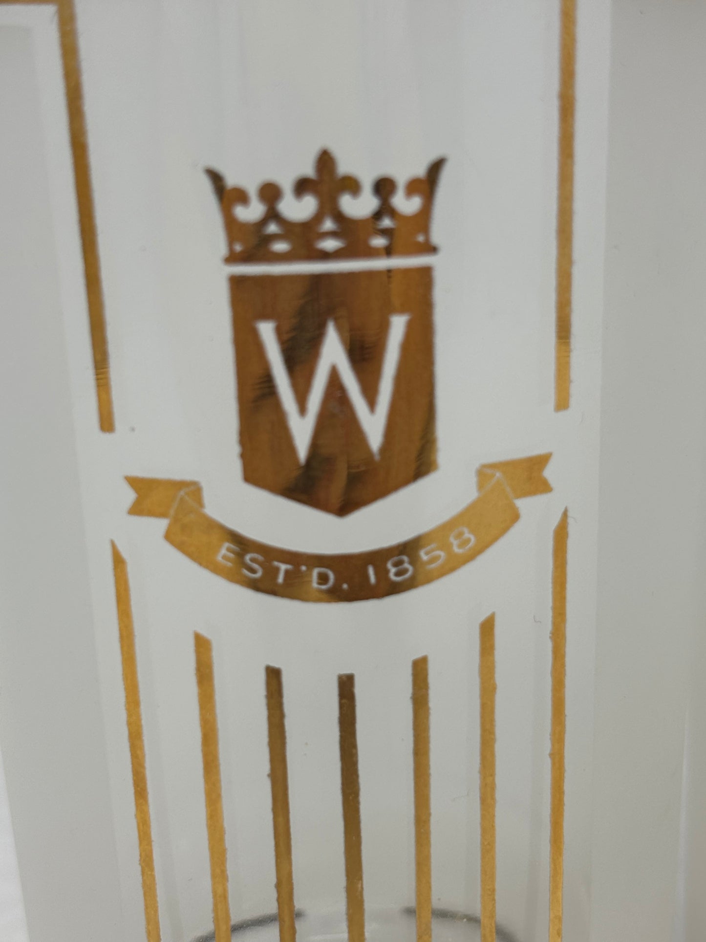 Set Of 4 Vintage Hiram Walker Highball Gold Glasses