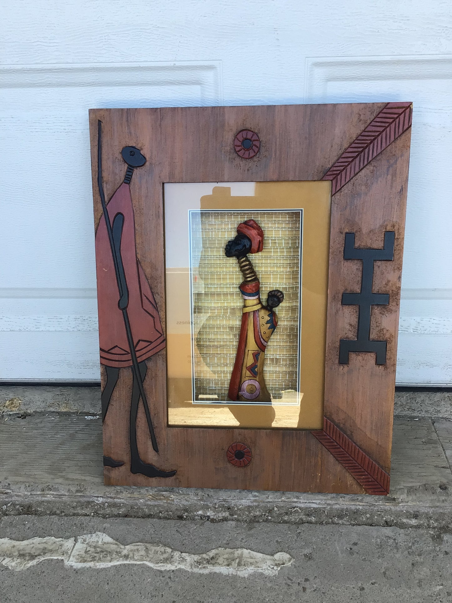 African Lady Shadow Box Art