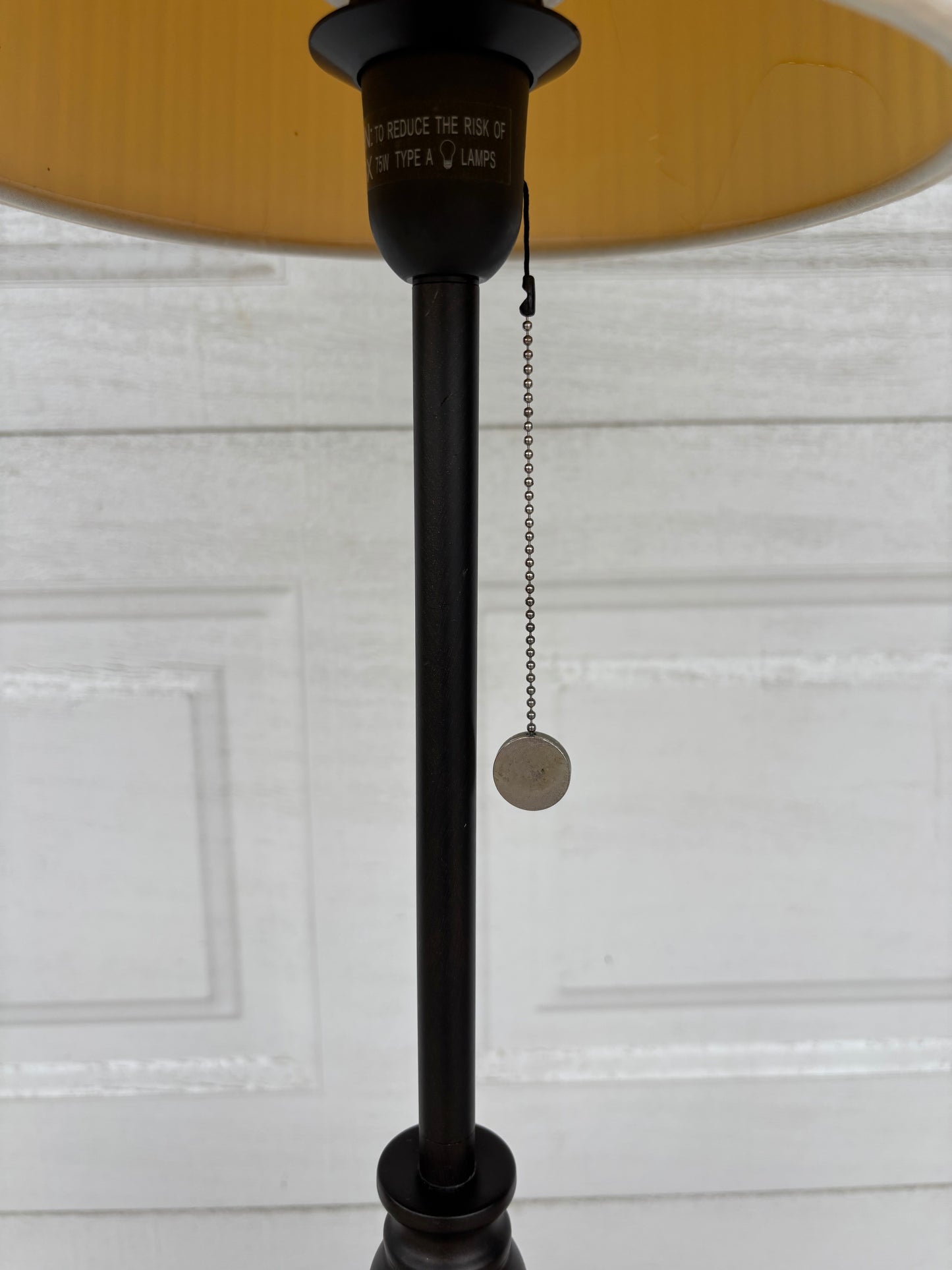 Black Metal Lamp With Pleated Shade