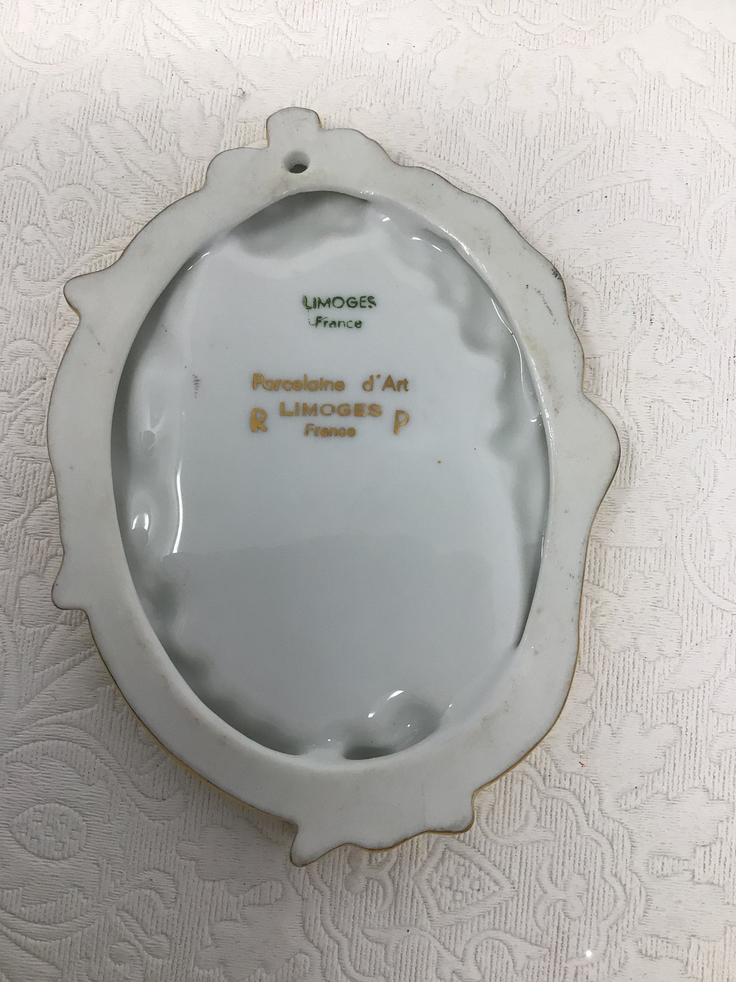 Vintage Limoges France “Friends” Gilded Wall Plaque