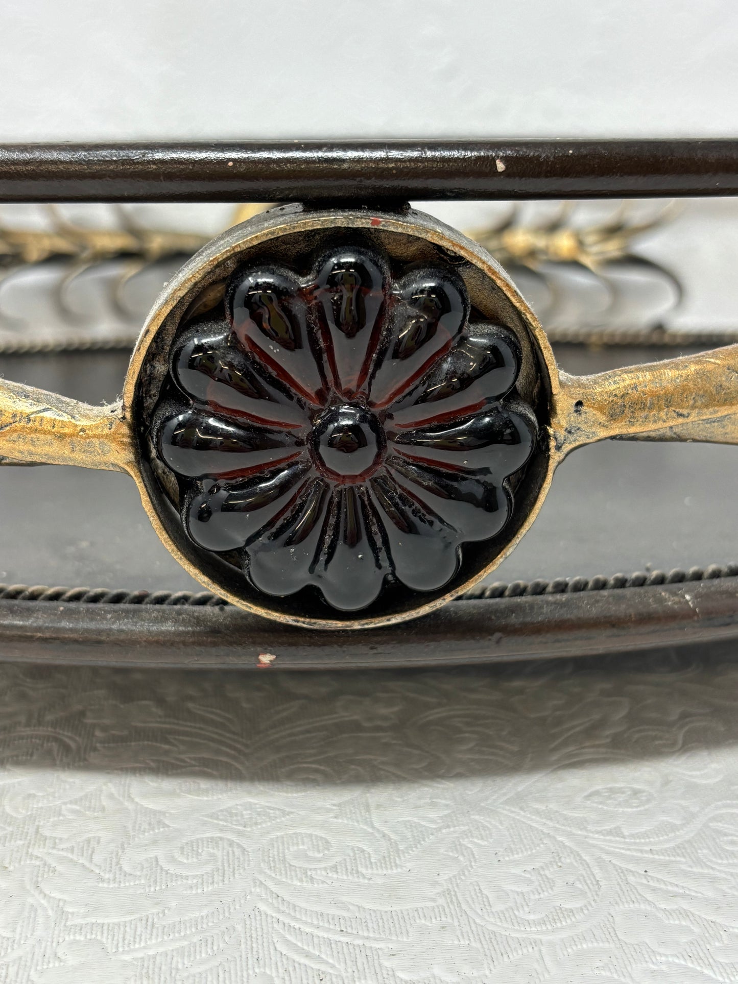 Black & Gold Metal Footed Tray