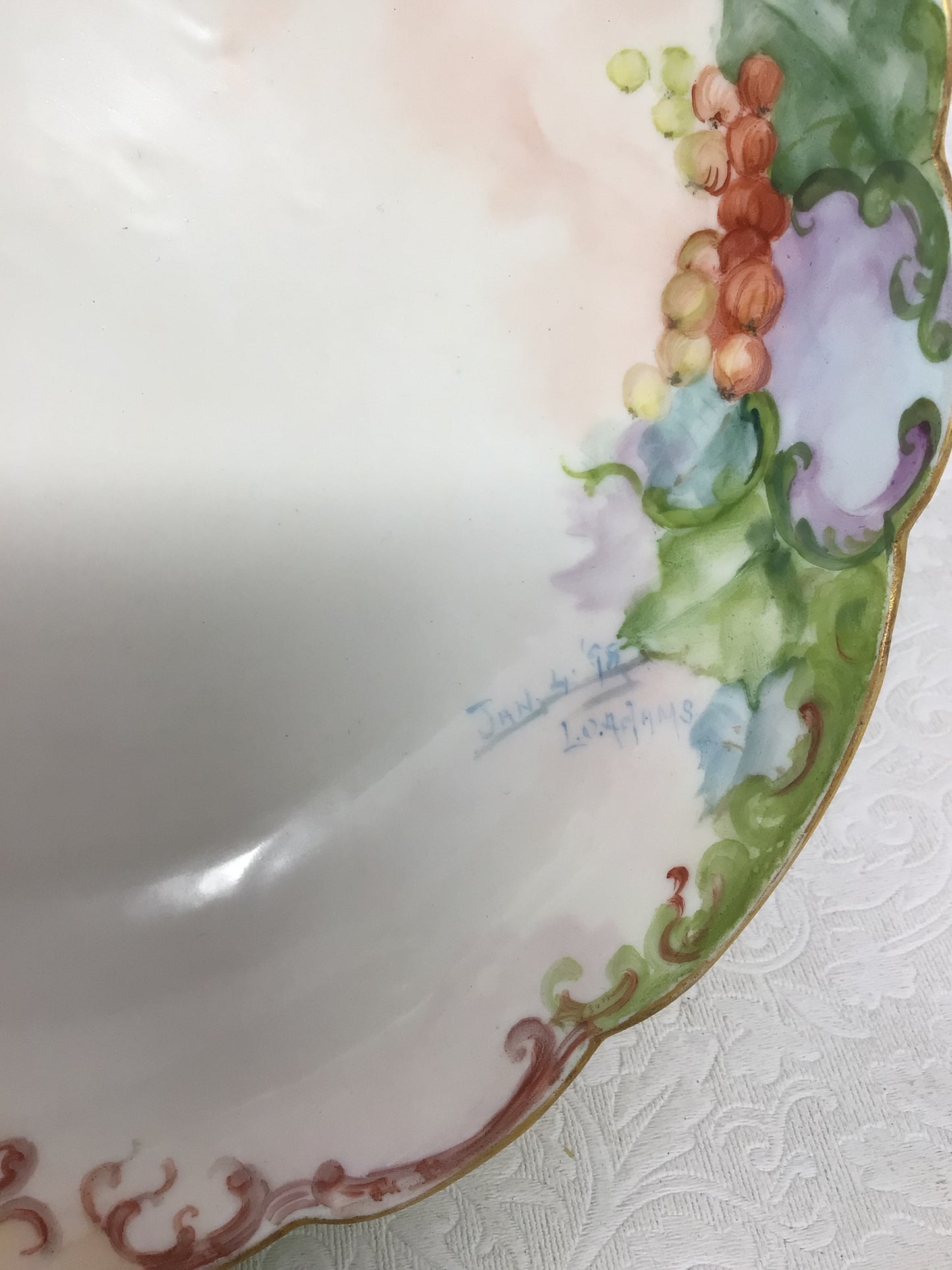 Hand Painted Porcelain Fruit Bowl