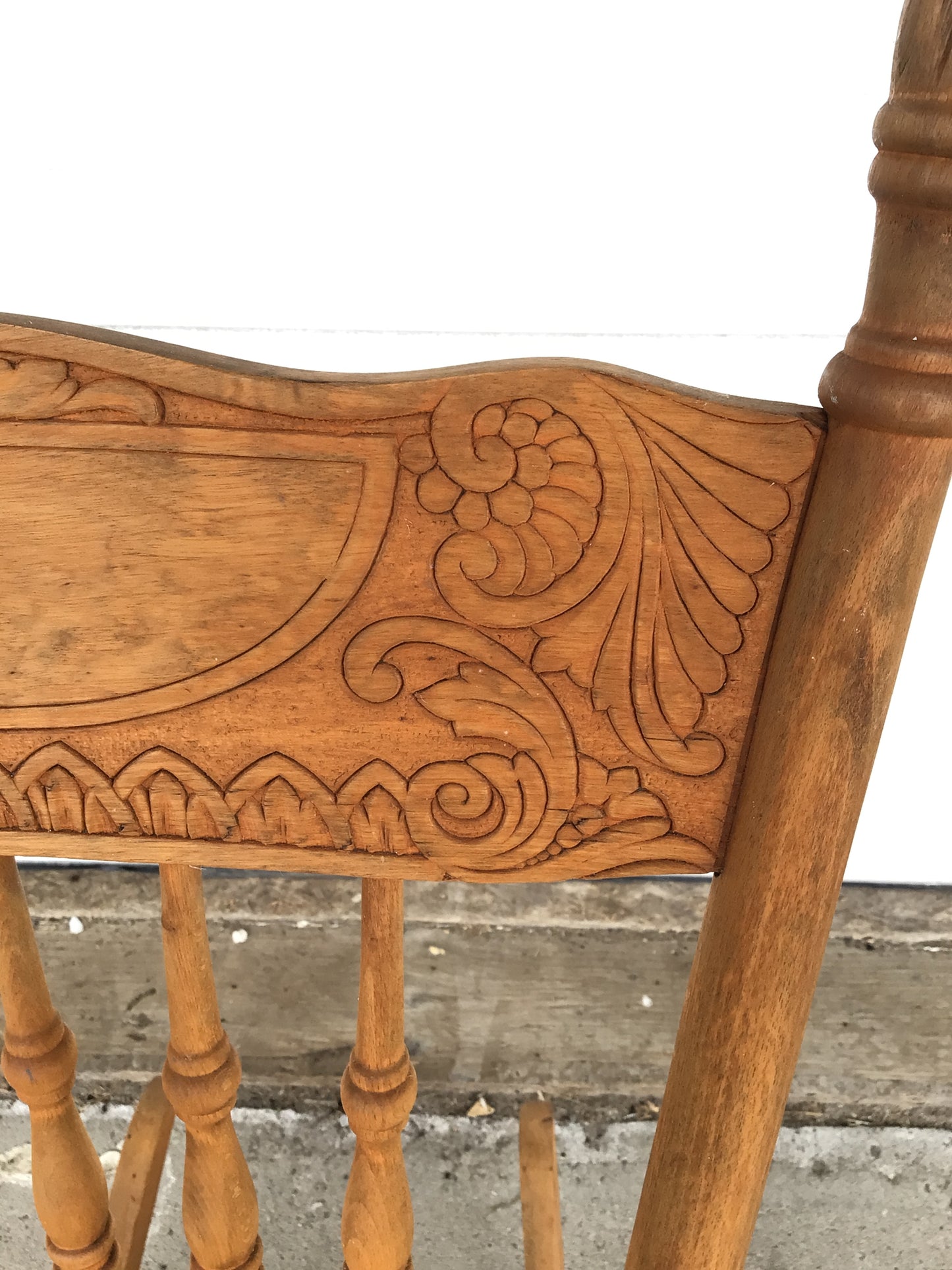Carved Wood Rocking Chair