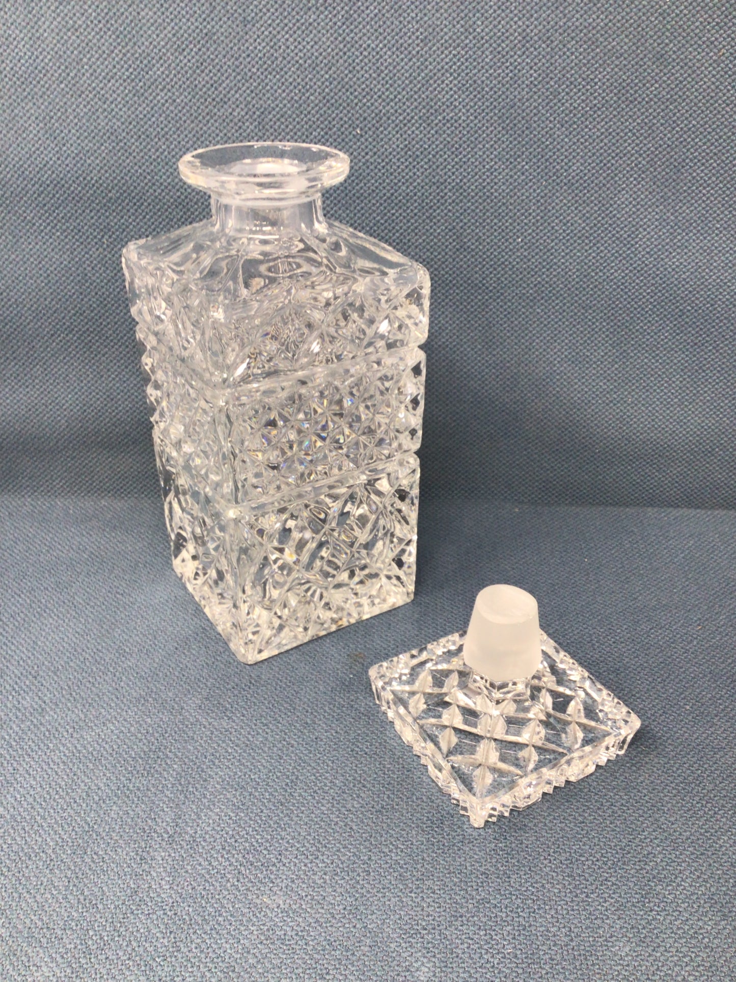 Rectangular Cut Glass Crystal Decanter