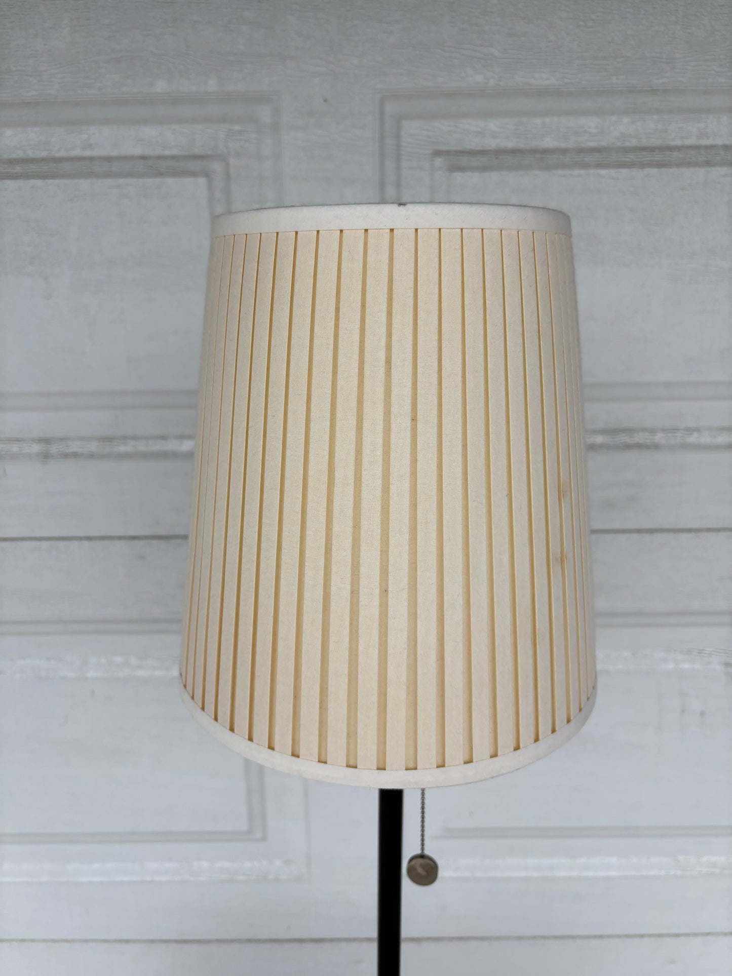 Black Metal Lamp With Pleated Shade