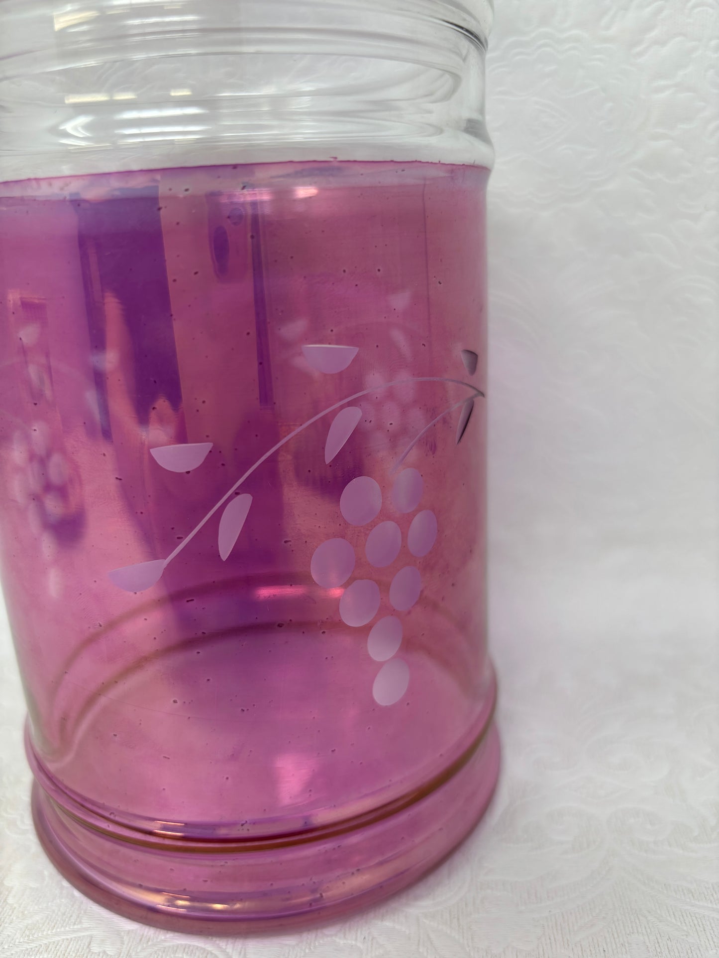 Cranberry Glass Apothecary Jar With Lid