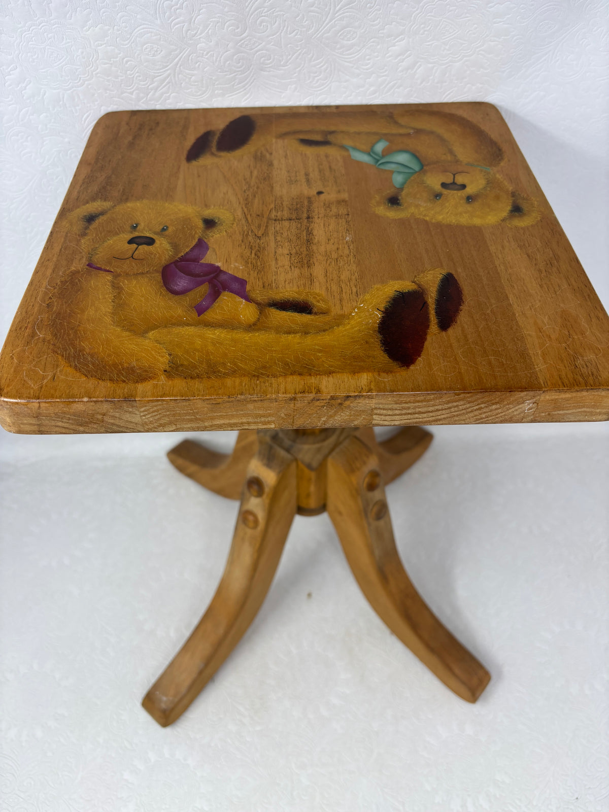Teddy Bear Hand-painted Stool