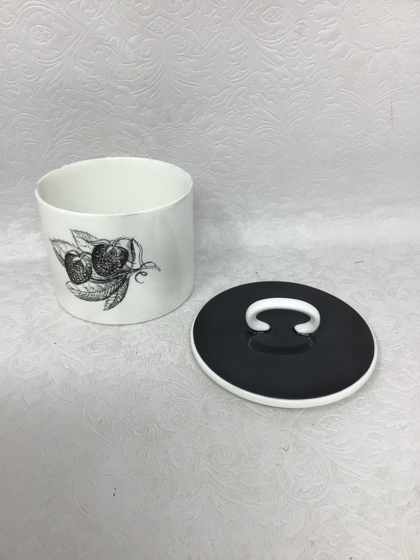 Susie Cooper "Black Fruit" Creamer and Sugar