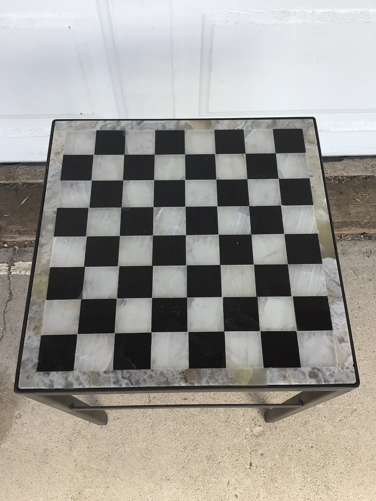 Small Metal-Framed Accent Table