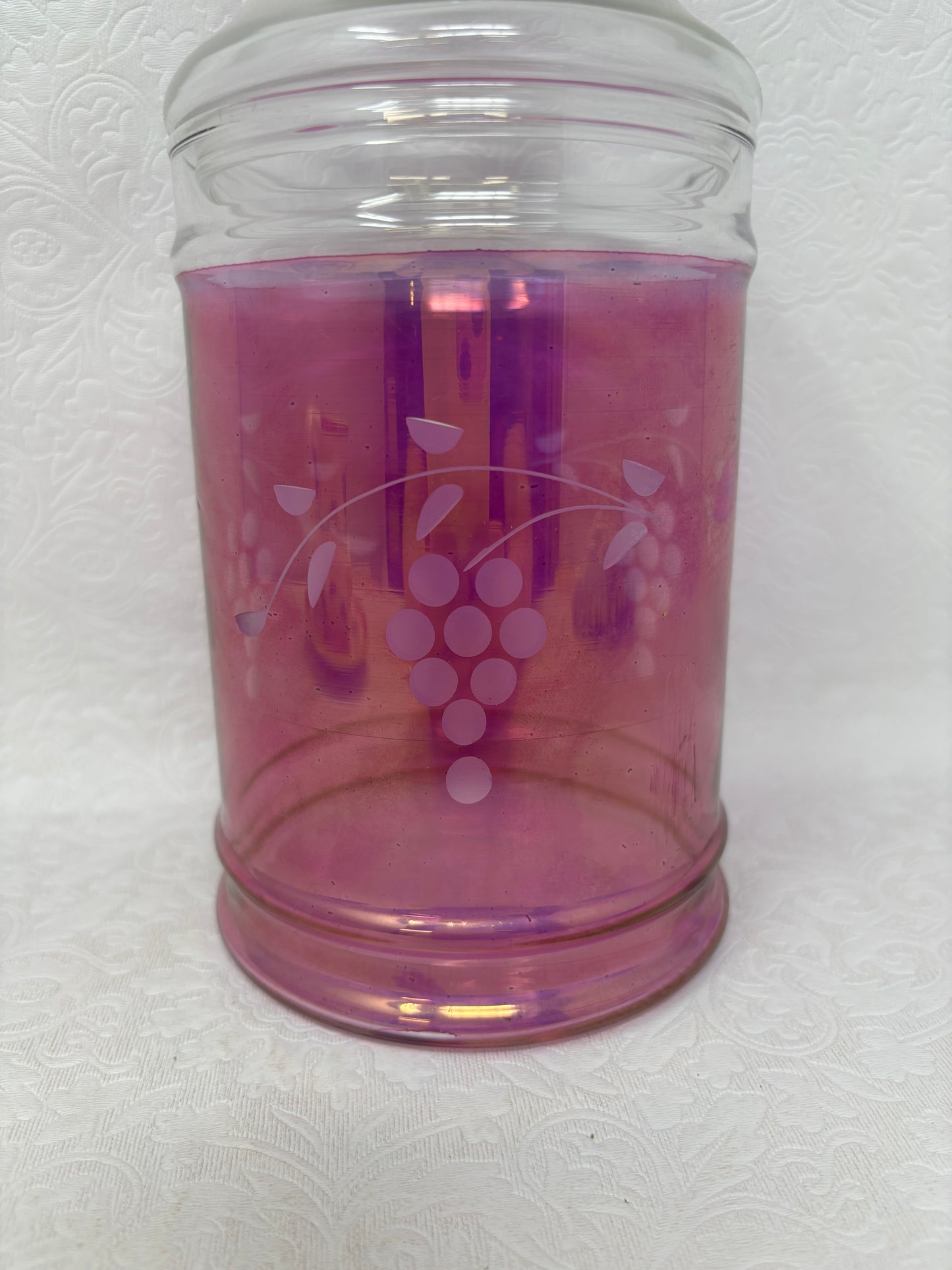 Cranberry Glass Apothecary Jar With Lid