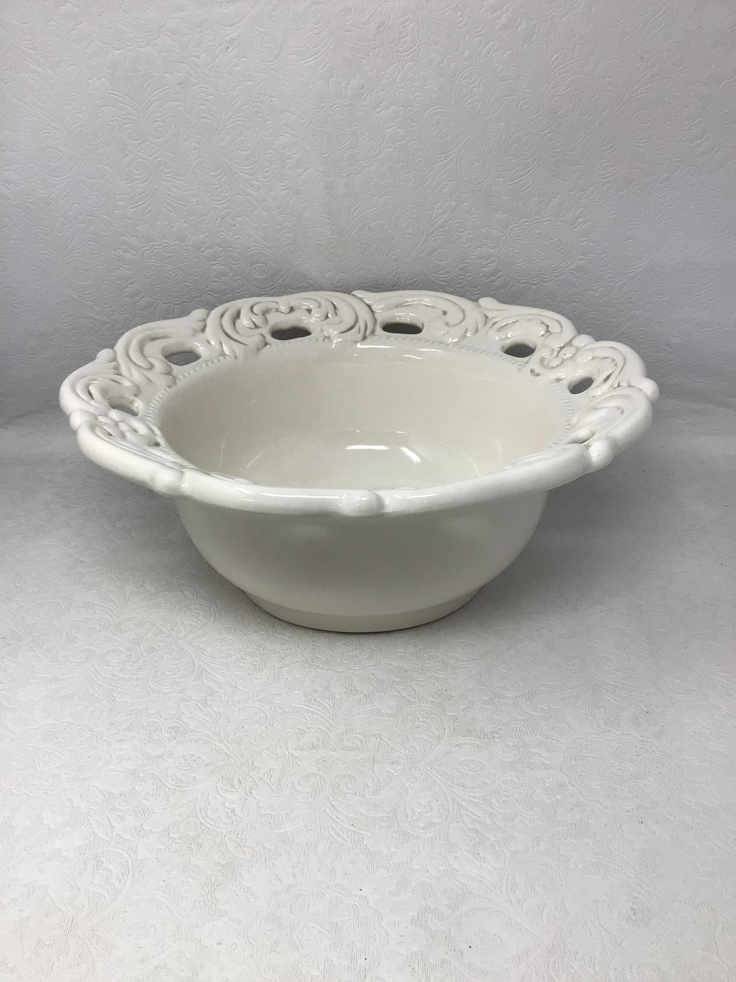 White Ceramic “The Cellar” Large Bowl