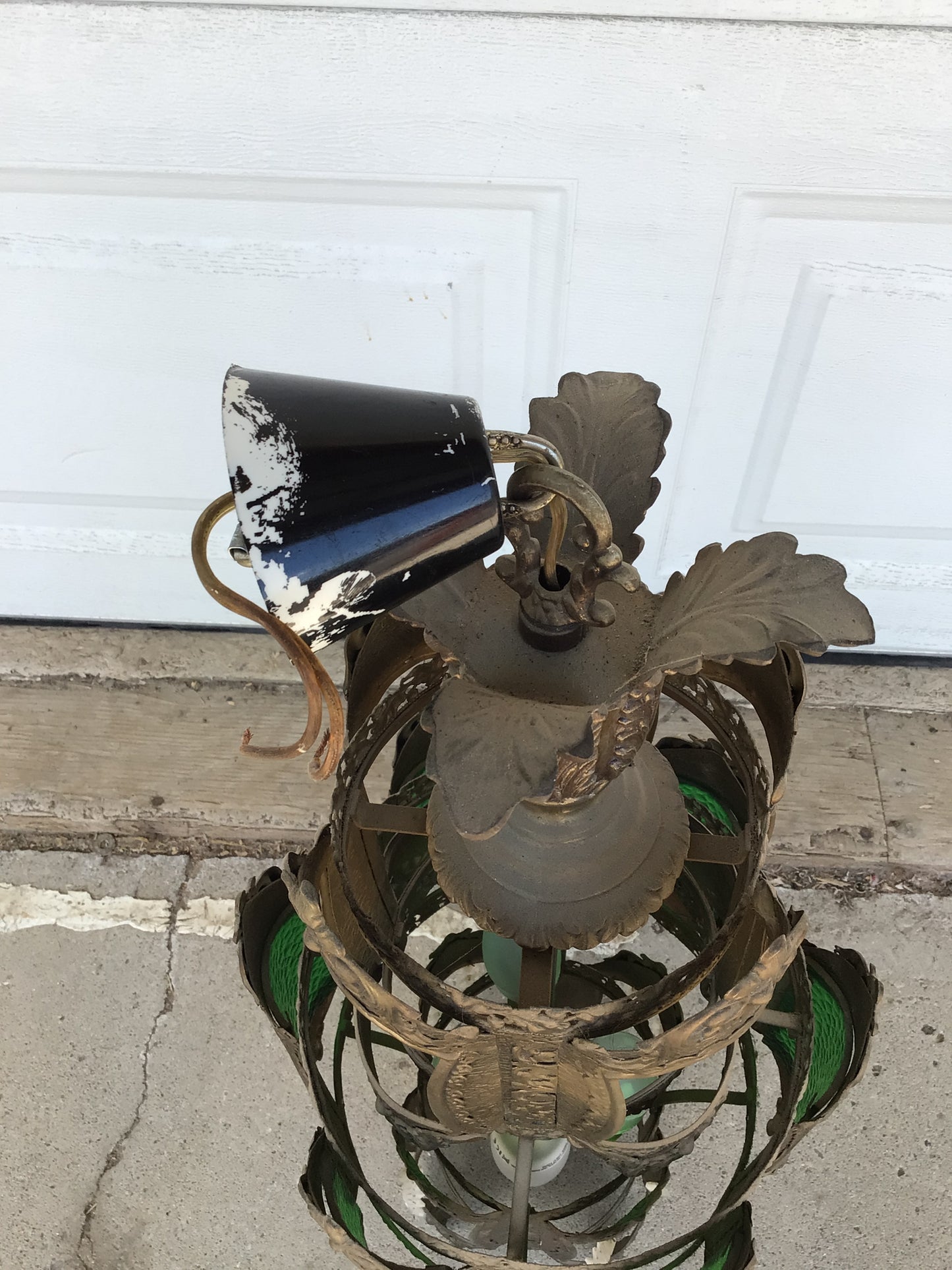 Vintage Emerald Green Gothic Light Fixture