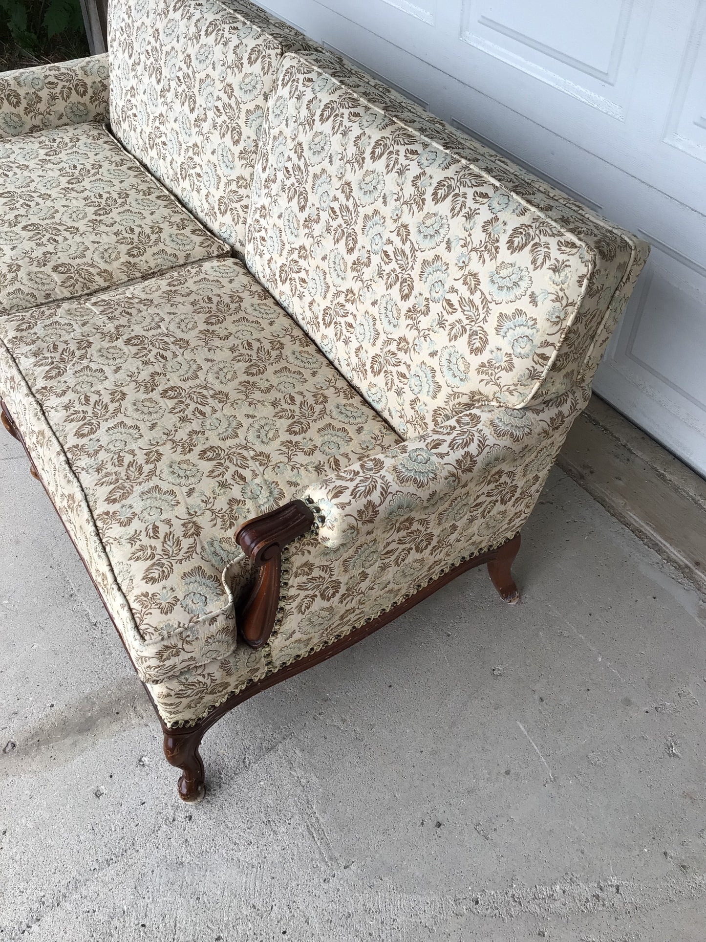 Vintage Blue Floral Couch