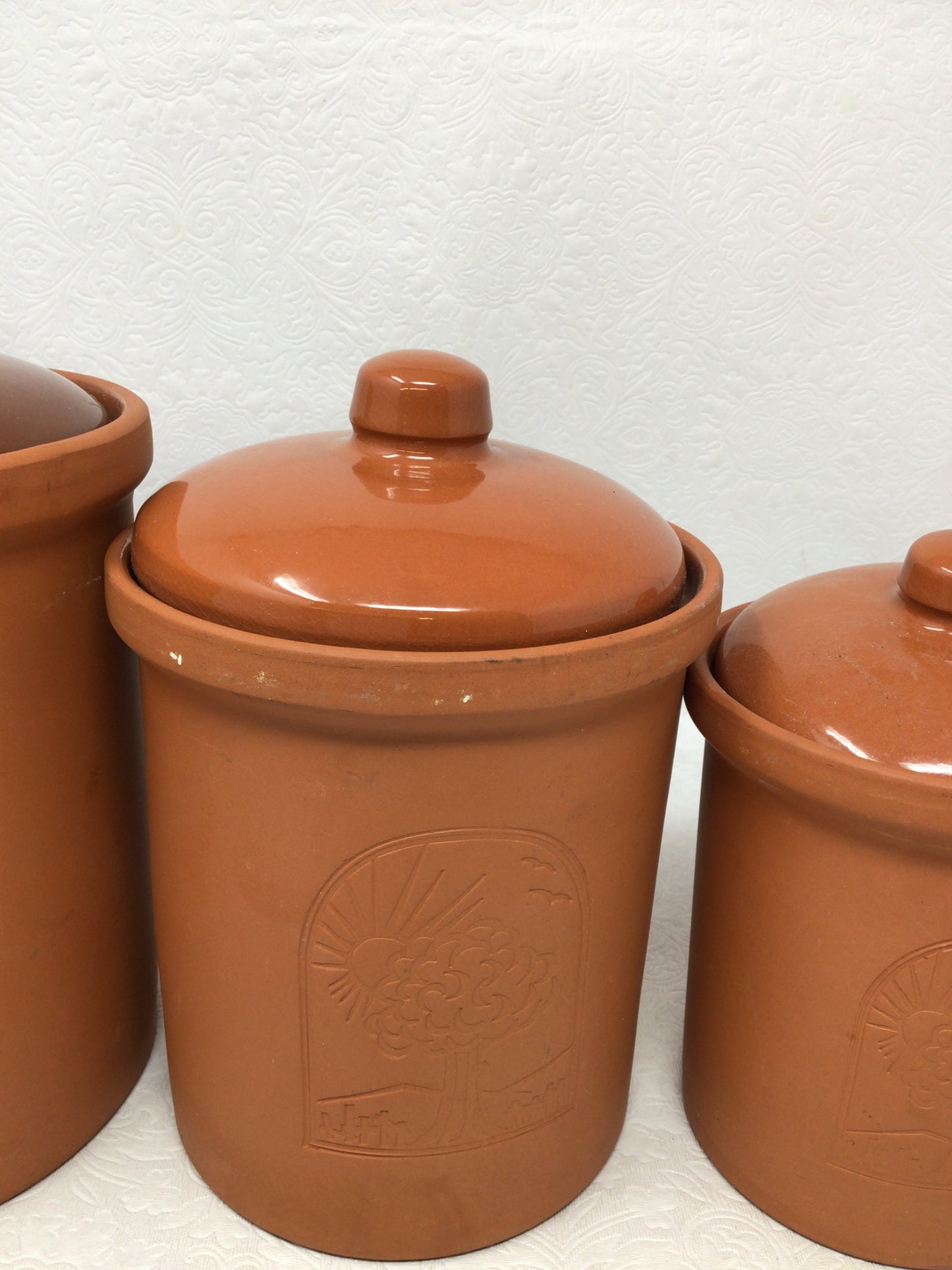Terracotta Canisters, Set of 4