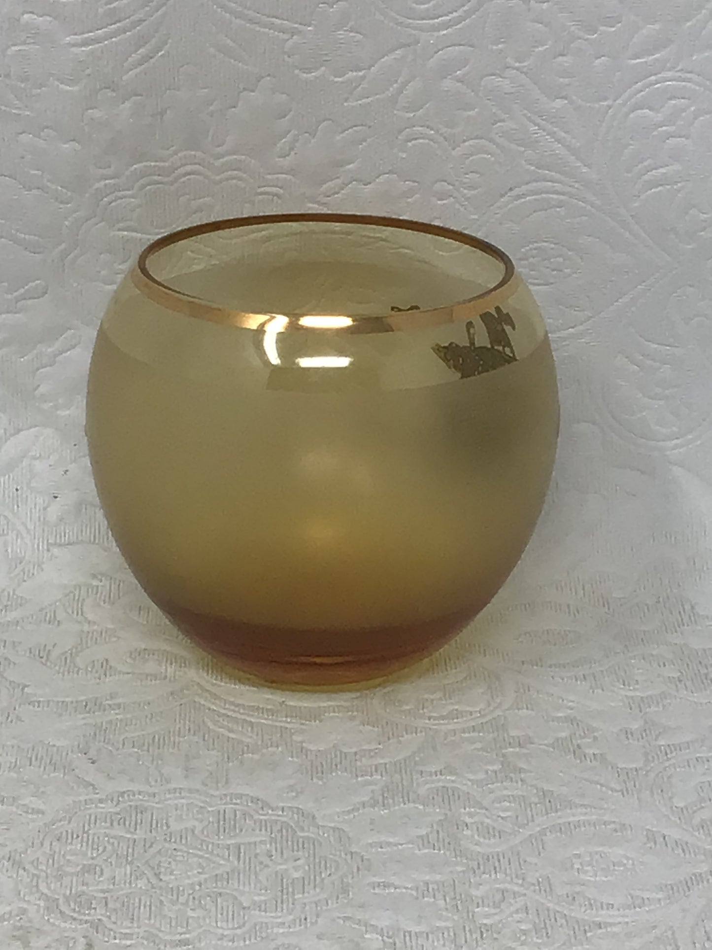 Set of 3 Vintage Bohemian Amber Roly-Poly Glasses