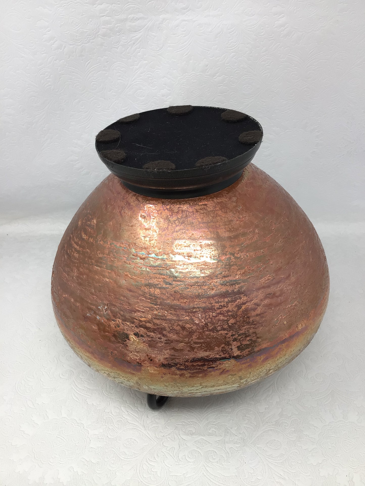 Iridescent Bronzed Handled Vase