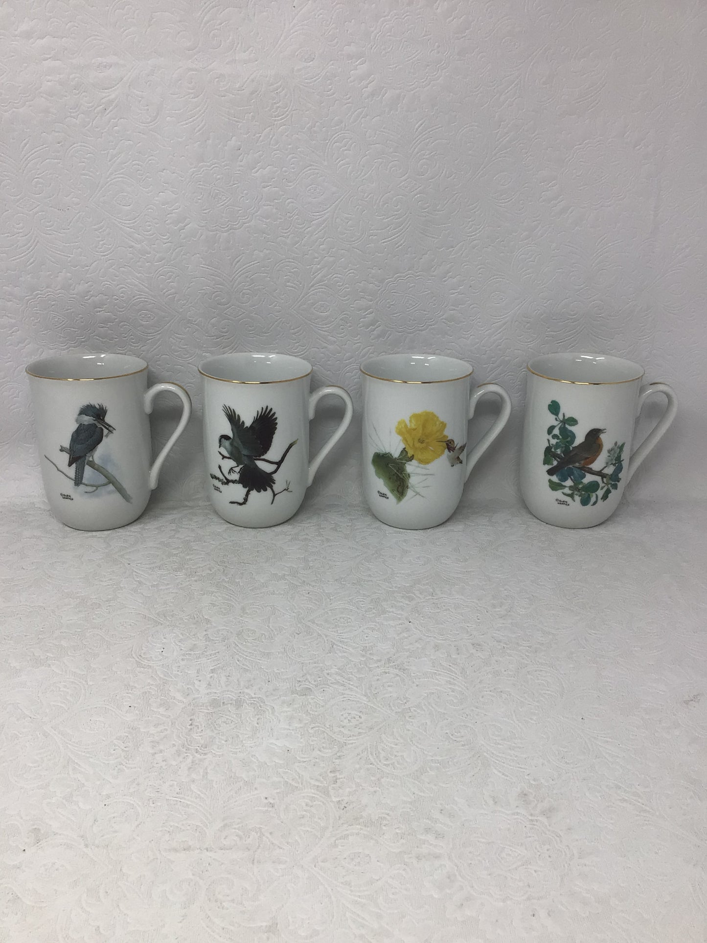 Set of 4 Vintage Viletta Glen Loates Bird Mugs