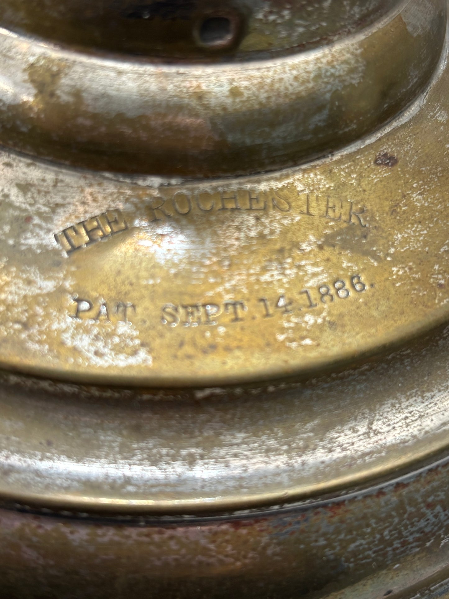 Brass Lamp with Floral Shade