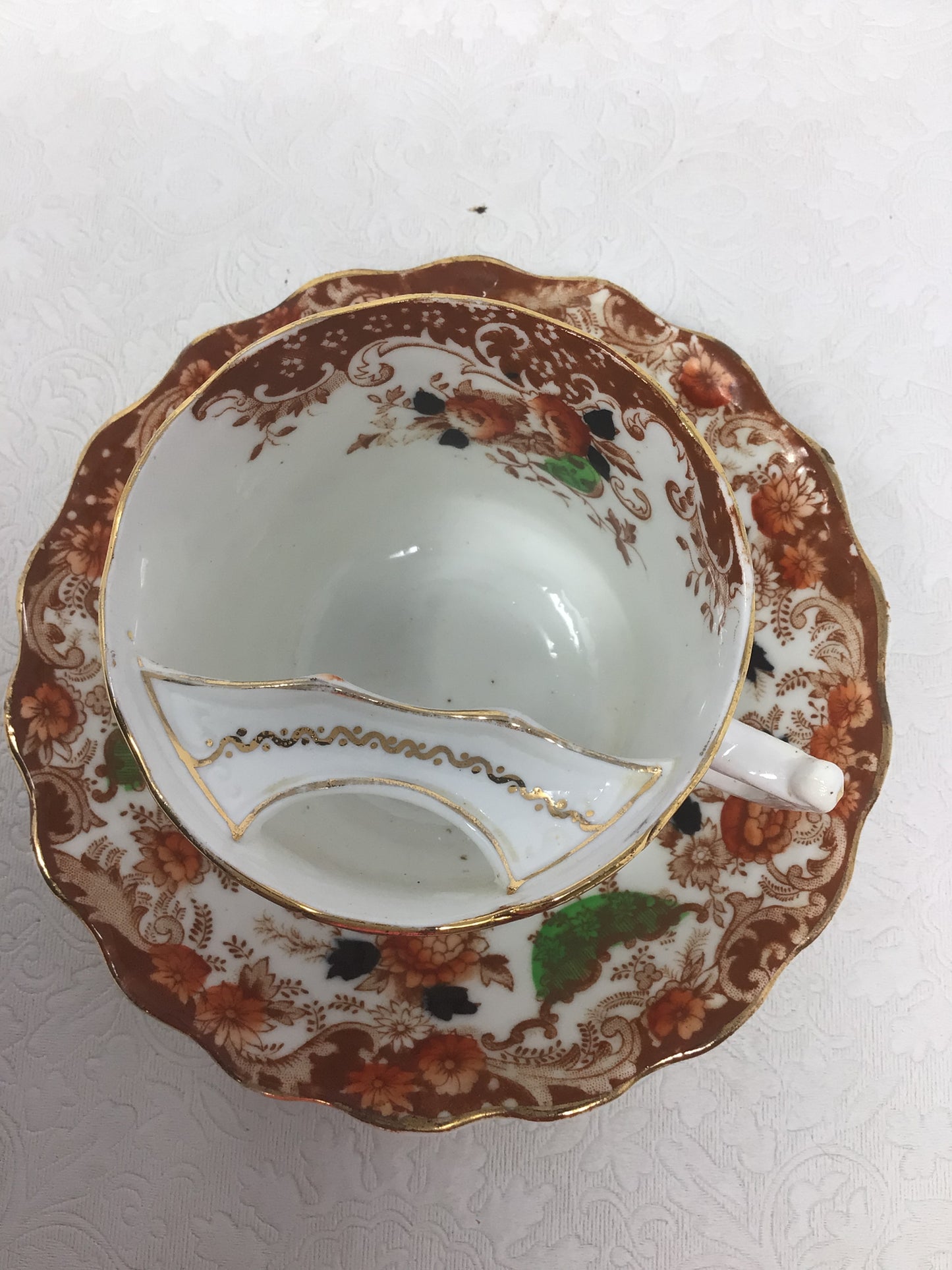 Antique Moustache Cup & Saucer