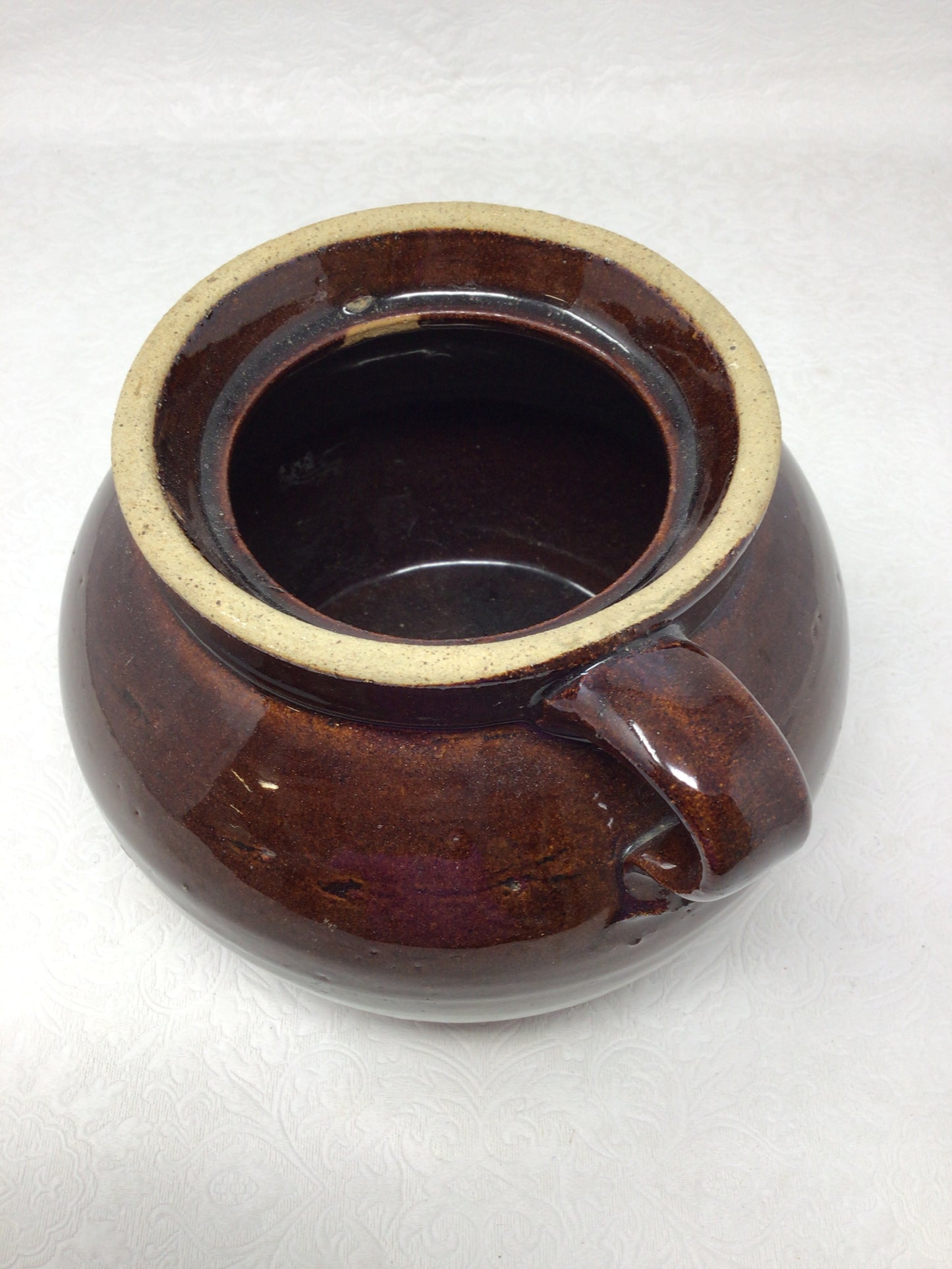 Brown Drip Glaze Bean Pot