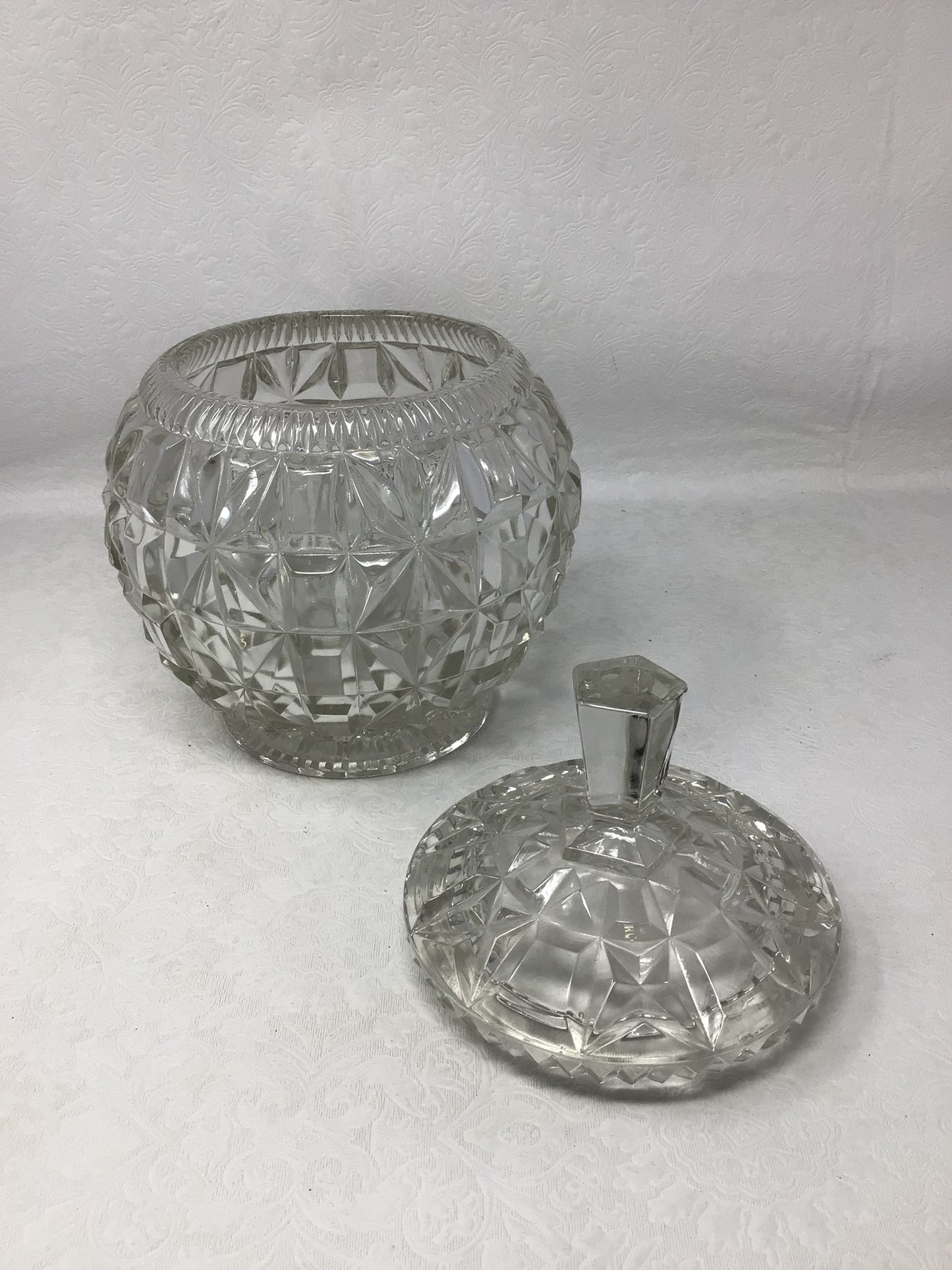 Lidded Cut Crystal Candy Dish