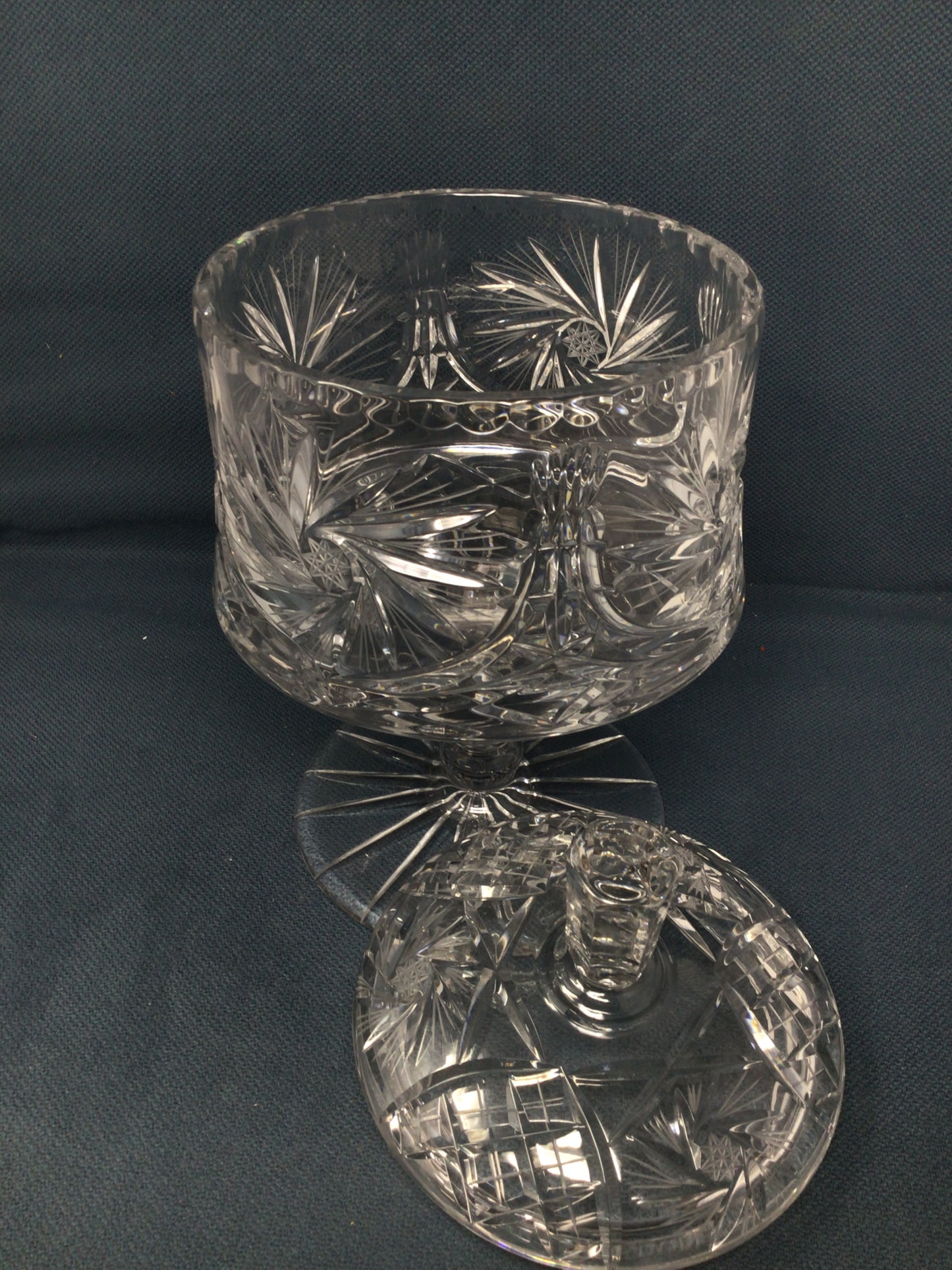 Cut Crystal Lidded Standing Jar