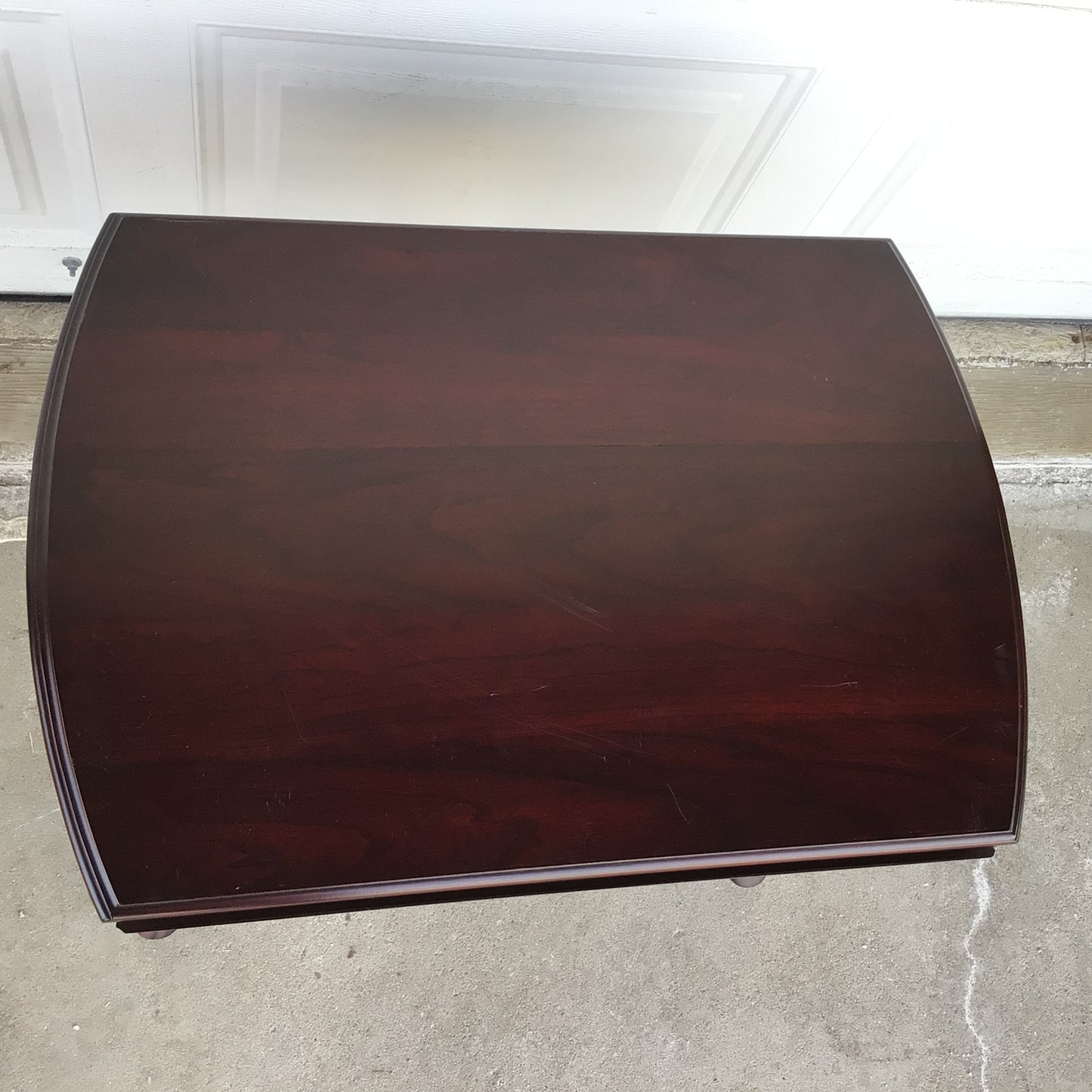 Winged End Table with Glass Top