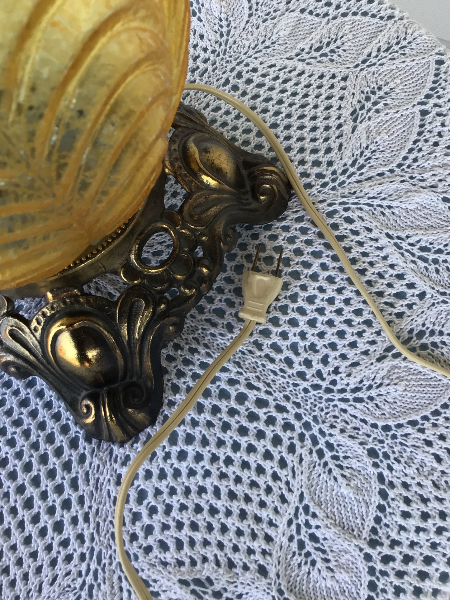 MCM Amber Glass Lamp Base