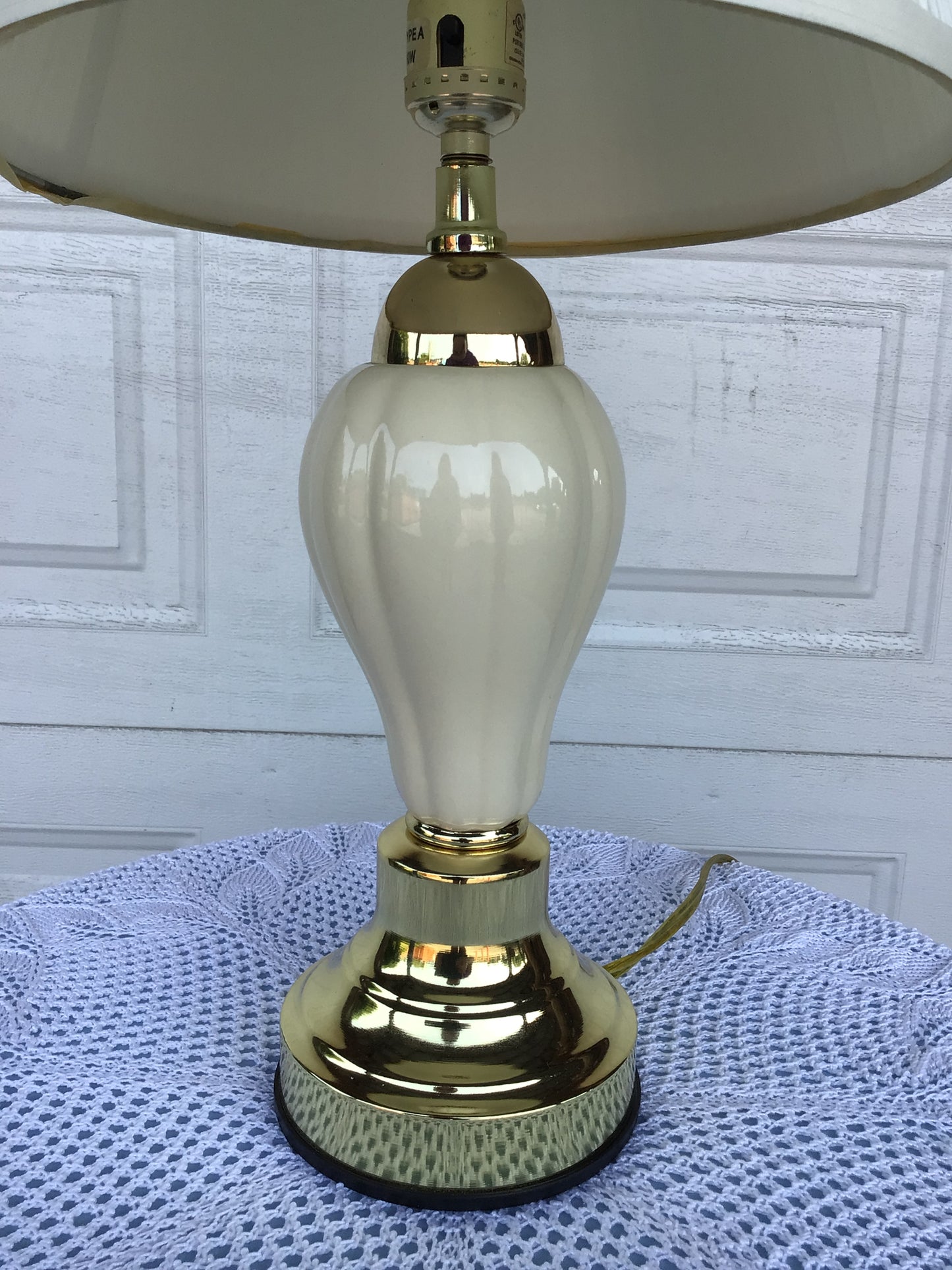 Small Gold and White Table Lamp