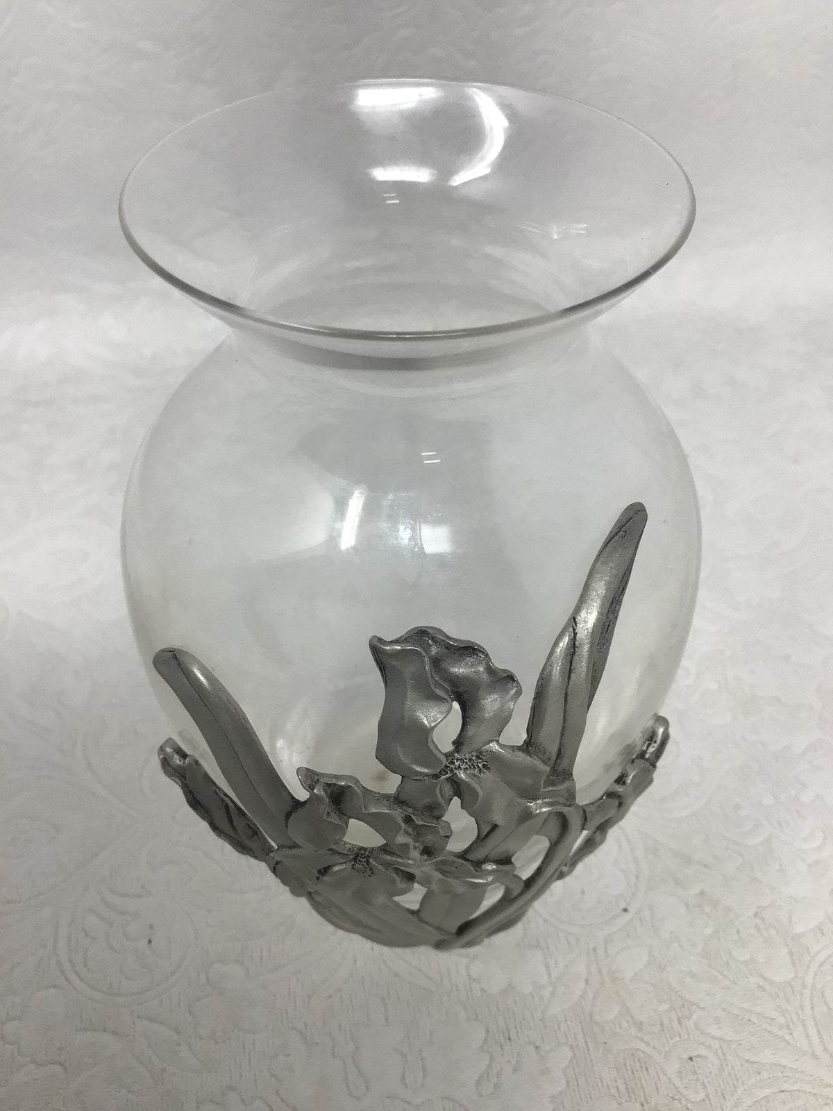 Seagull Vase with Pewter Iris
