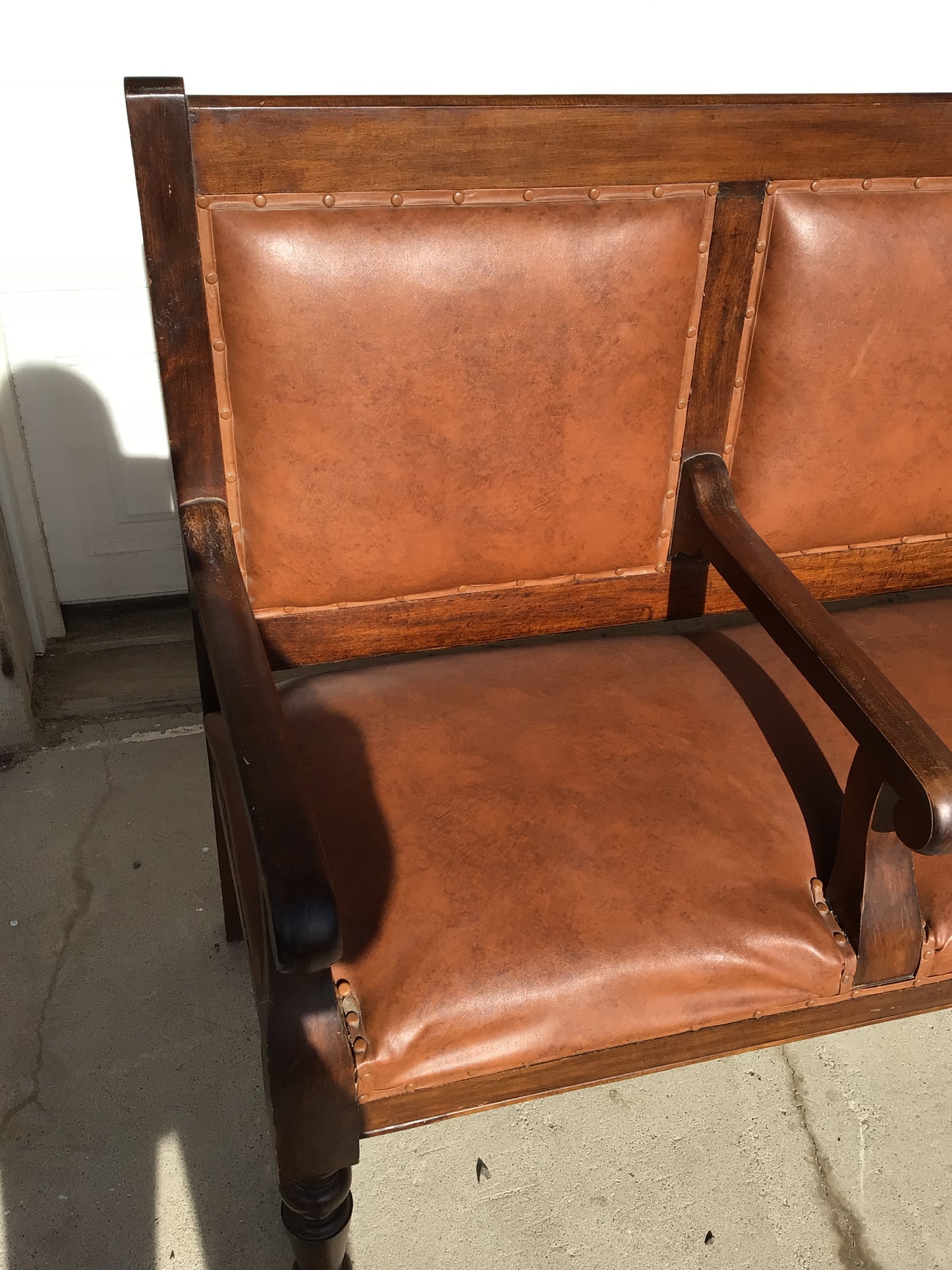 Burnt Orange Cushioned Pew