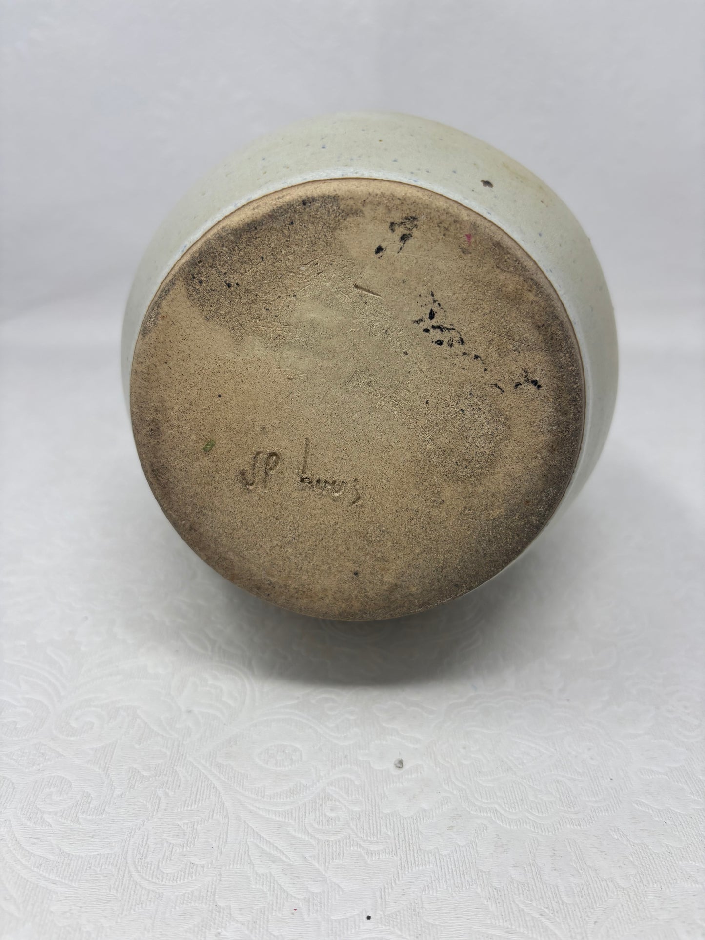 Hand Made Stoneware Oil Lamp Base & Chimney