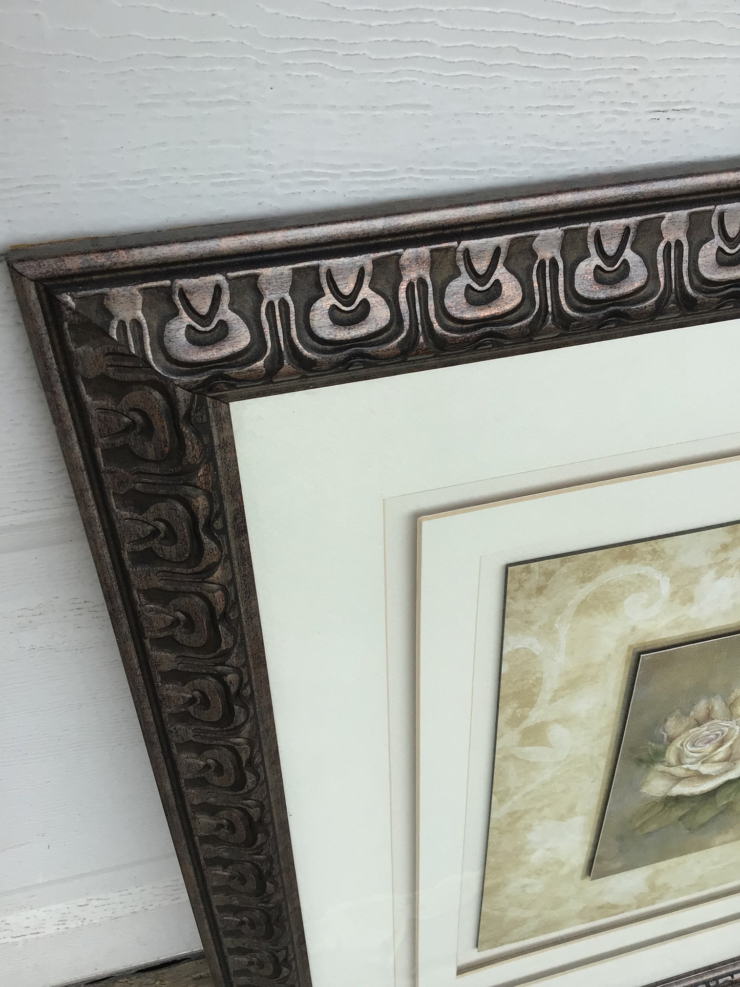Framed White Roses
