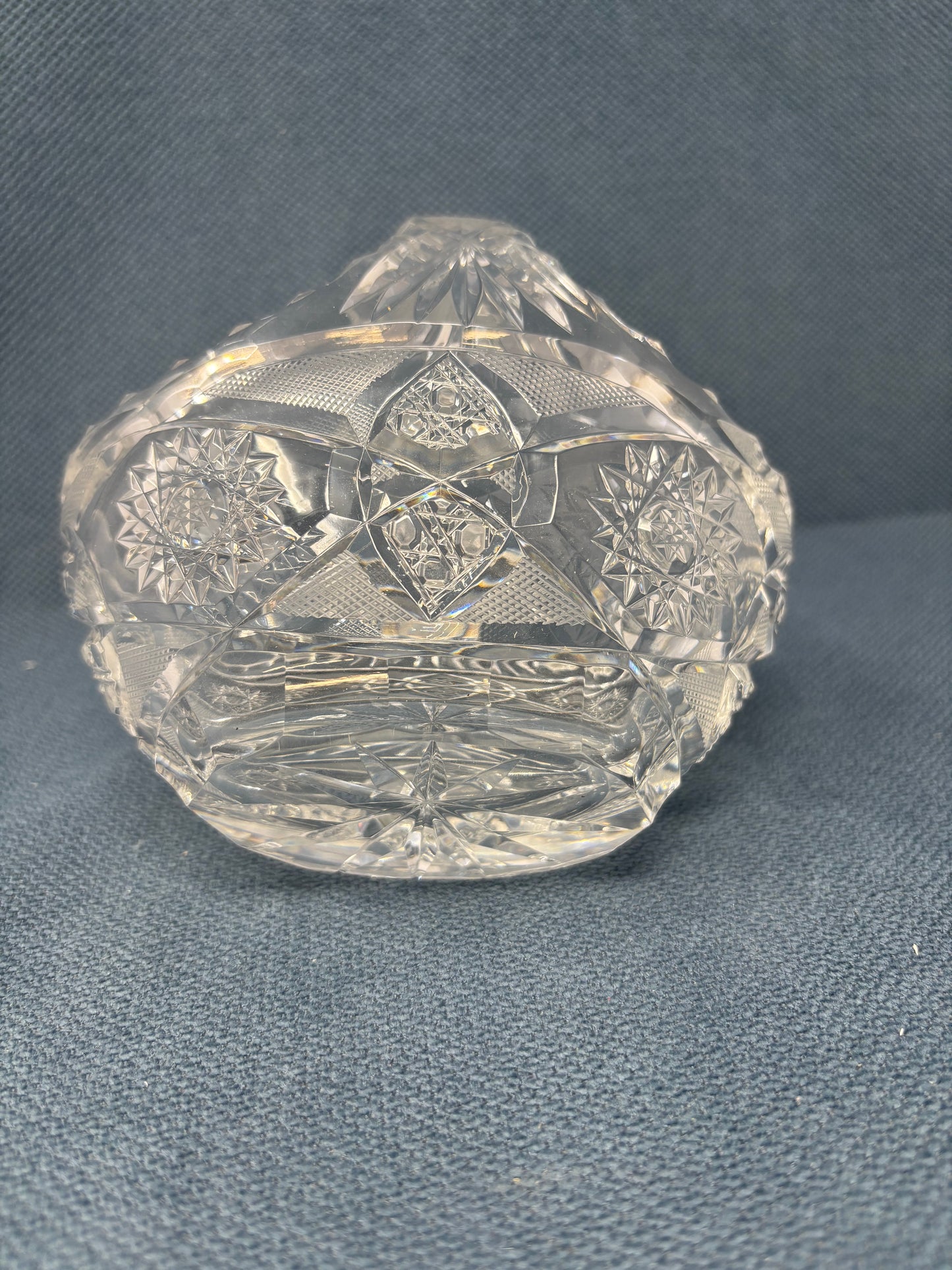 Cut Glass Crystal Mini Fruit Basket
