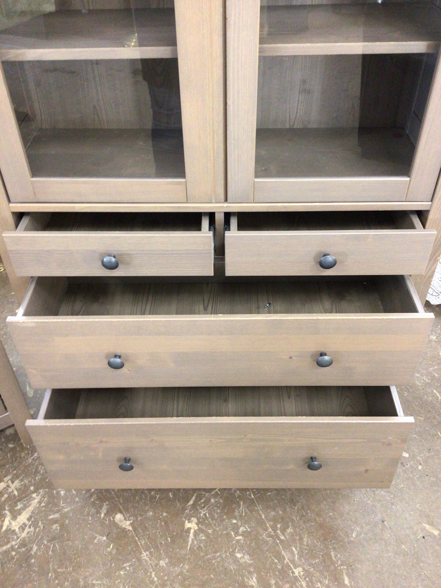 IKEA Hemnes Glass-Door Cabinet with Light