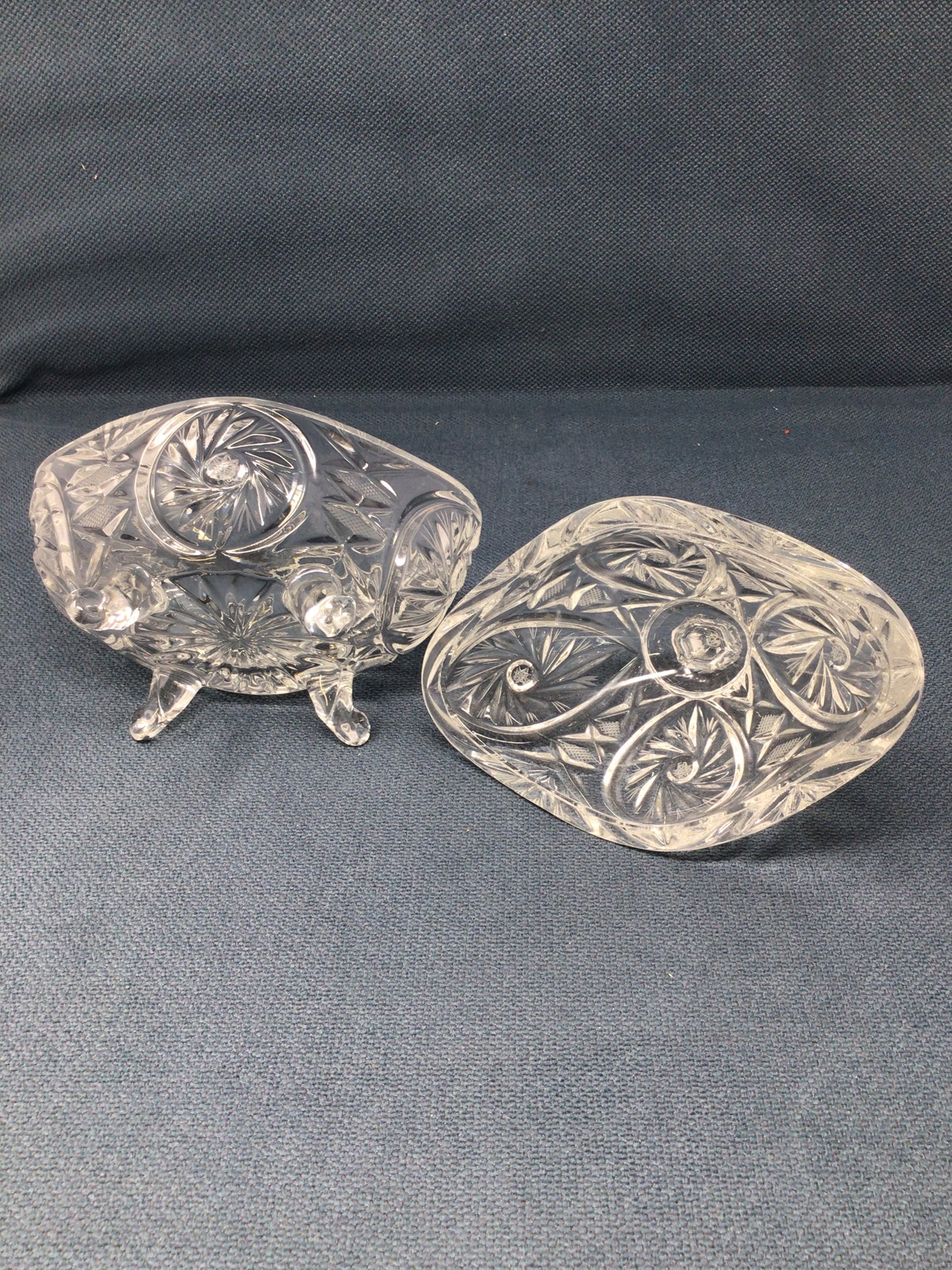 Vintage Crystal Footed Candy Dish