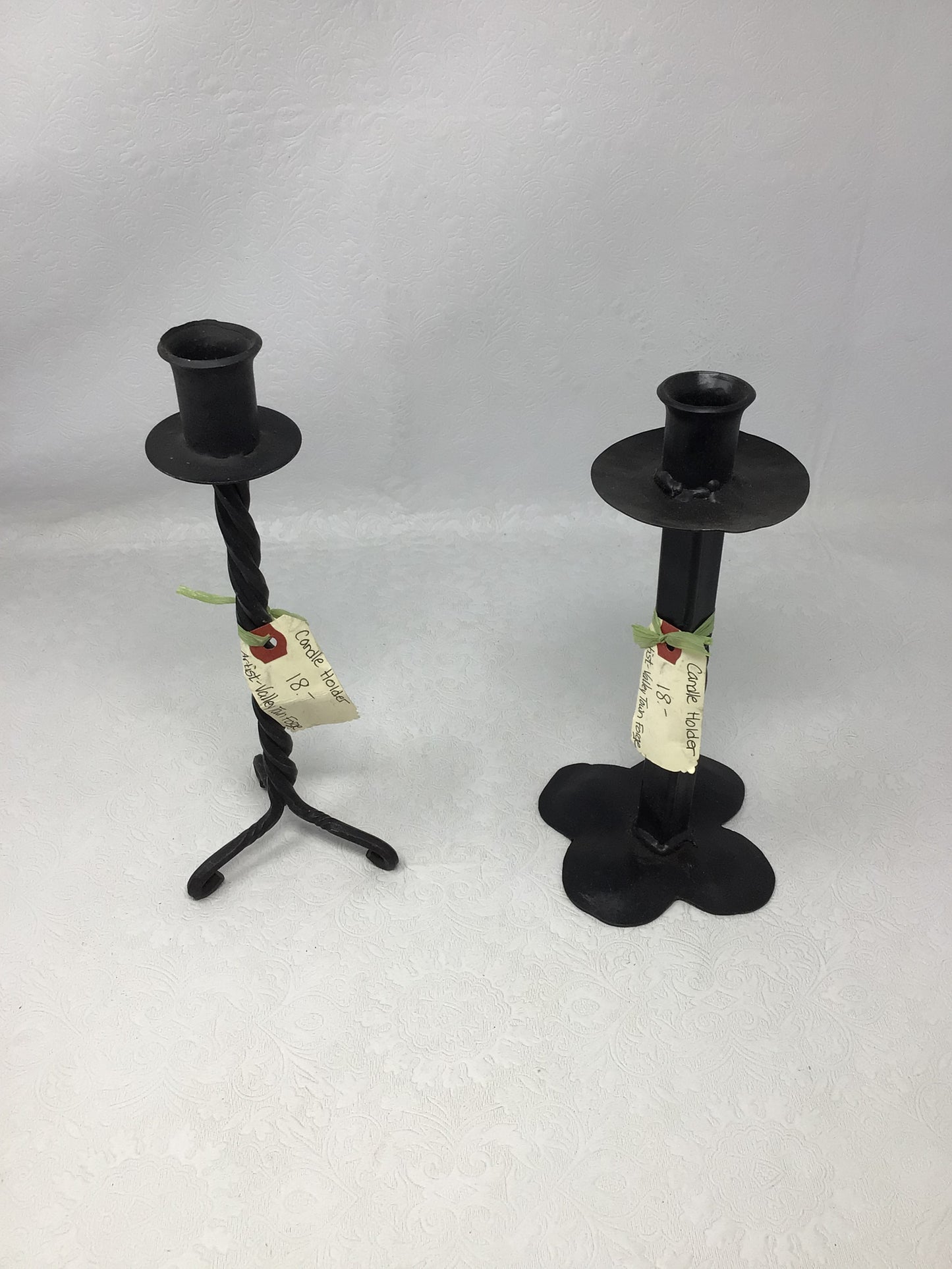 Set of 2 Cast Iron Candle Holders
