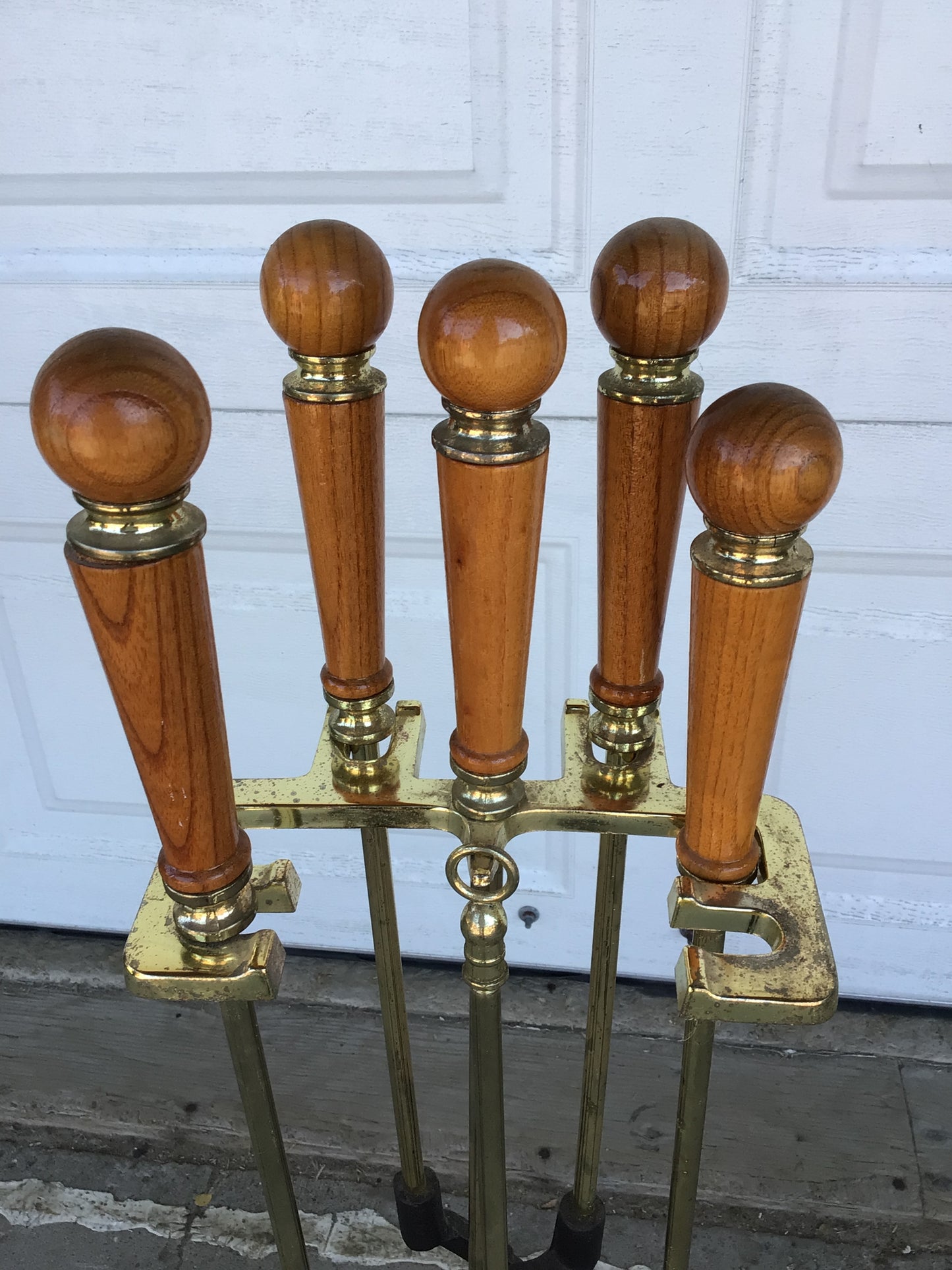 Vintage Brass Fireplace Tool Set