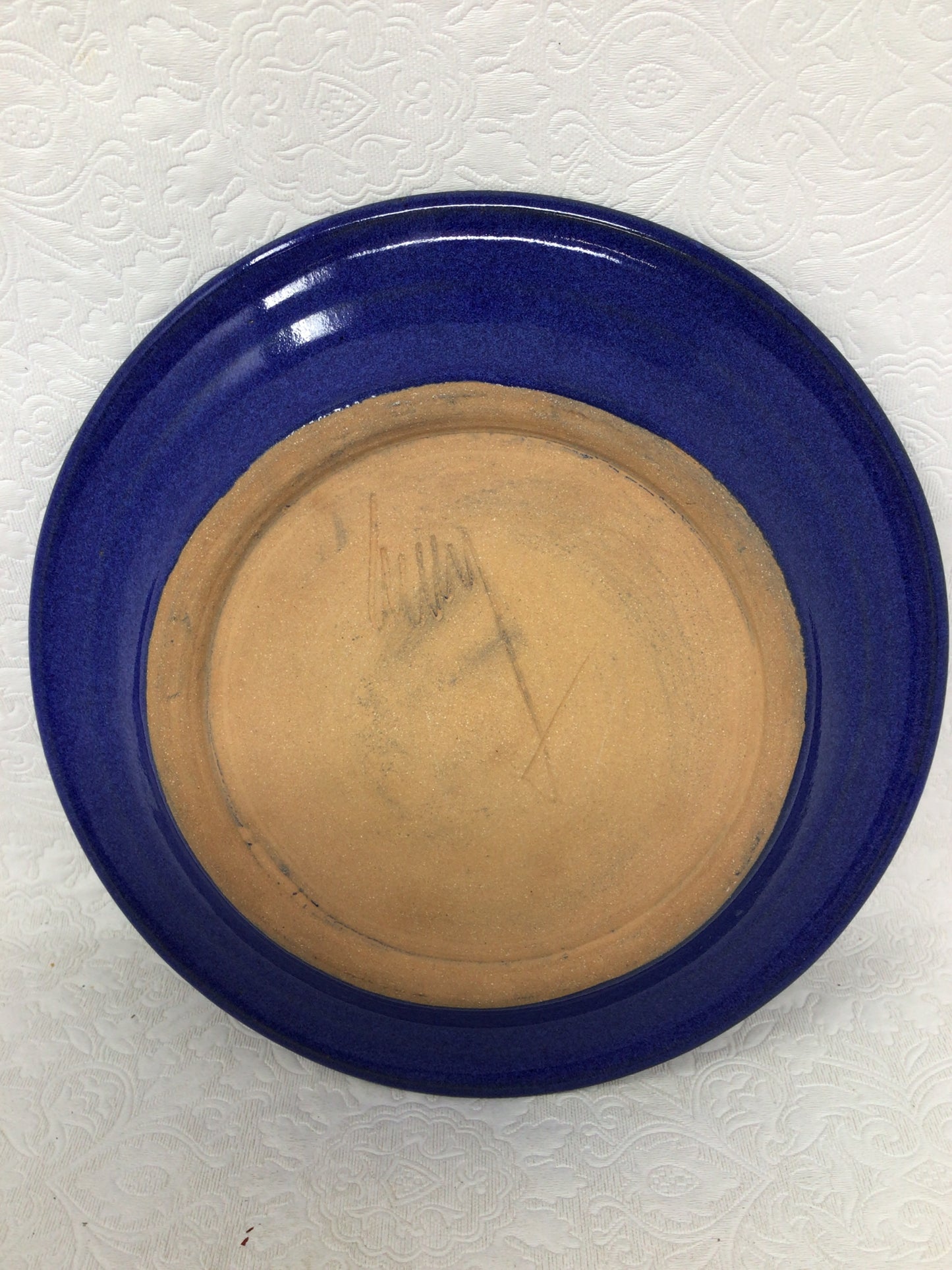 Blu-Glazed Mug and Two Plates