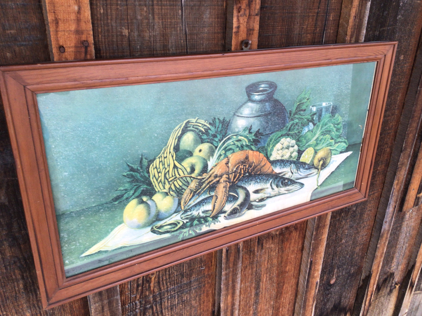 Piscatorial Still Life Oil Painting With Lobster