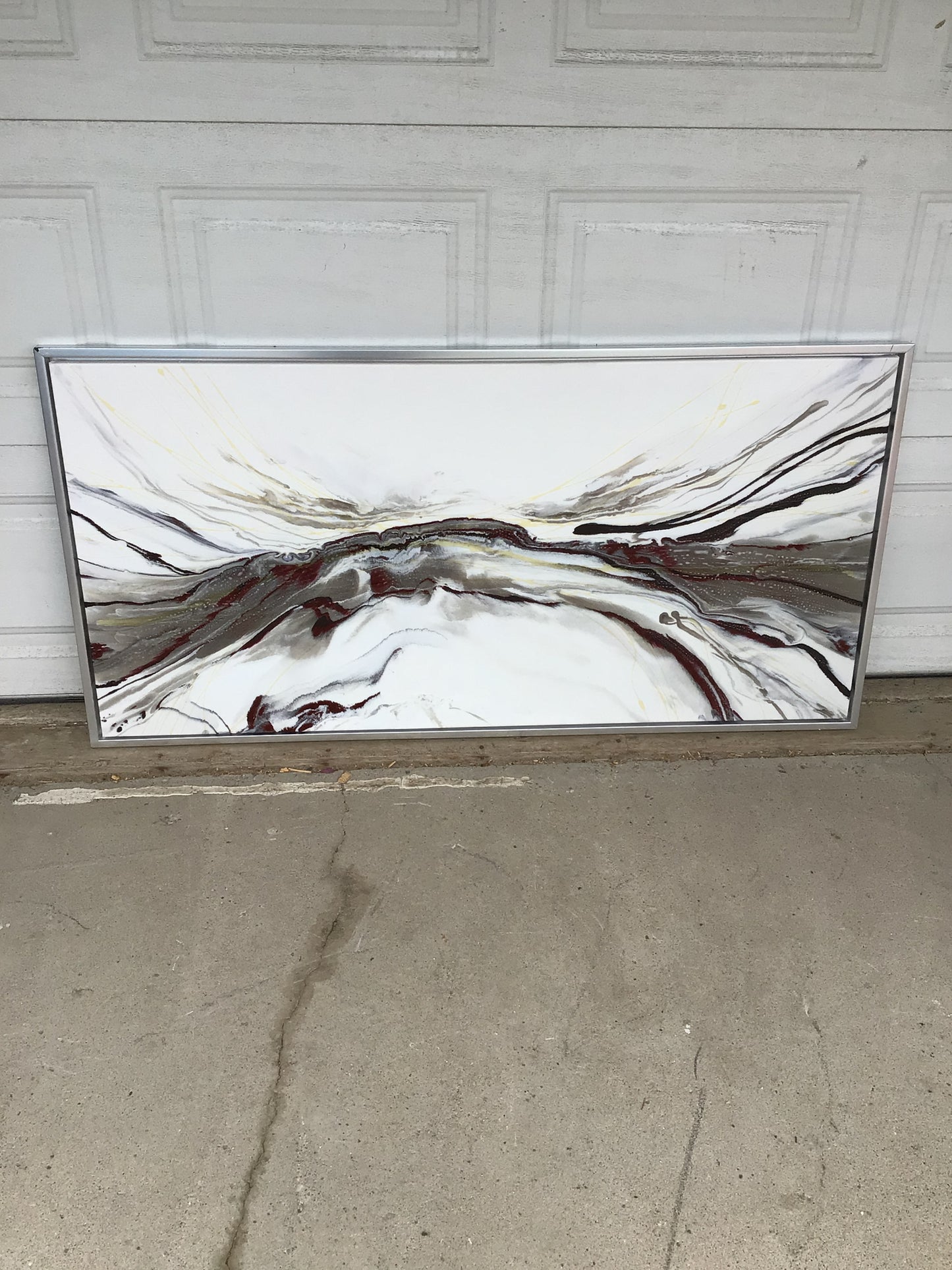 White Designed Canvas Landscape Painting