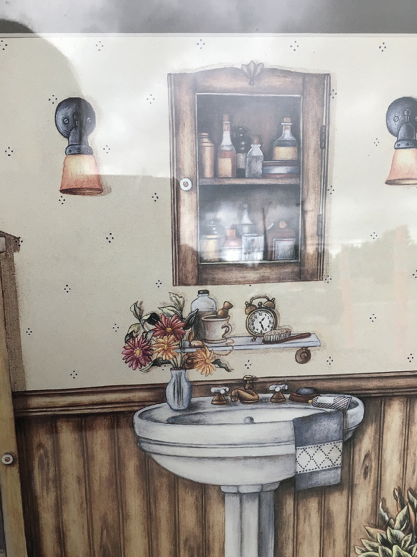 “His Bathroom” Print with Frame