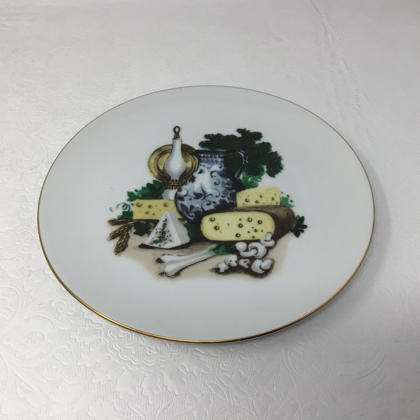 Set of 6 Vintage Kahla German Cheese Plates and Serving Tray