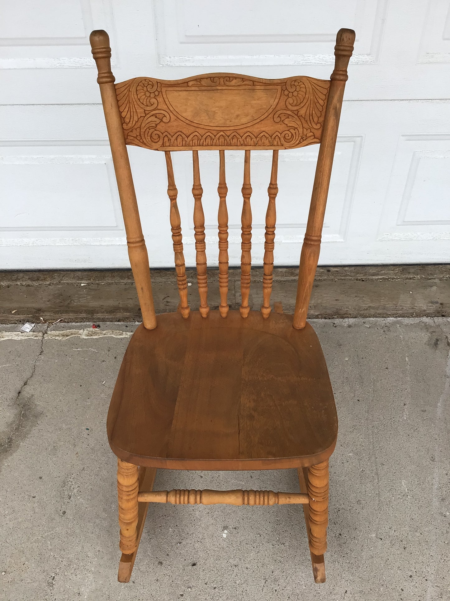 Carved Wood Rocking Chair