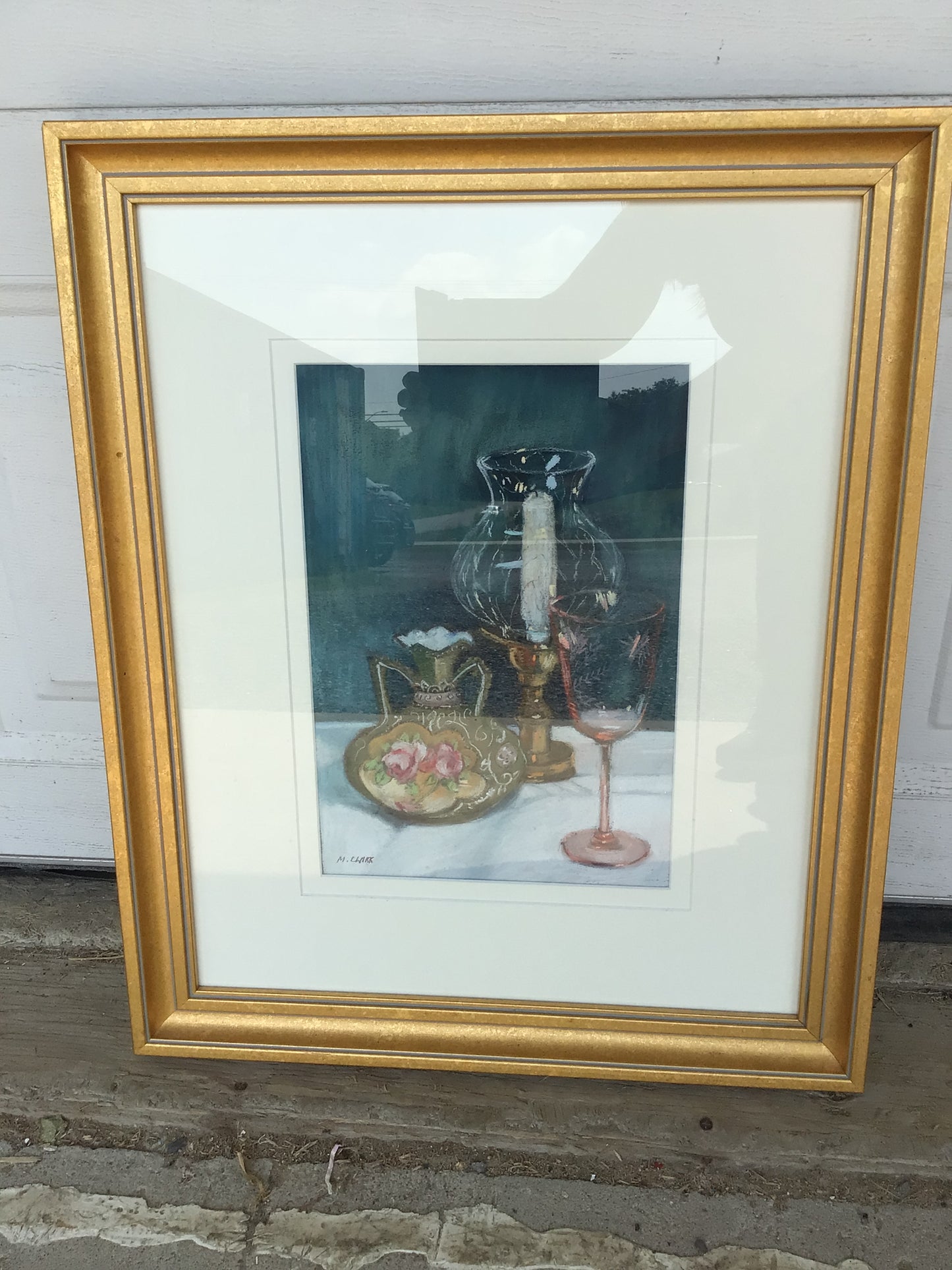 Candle Stick Still Life Signed M.Clark