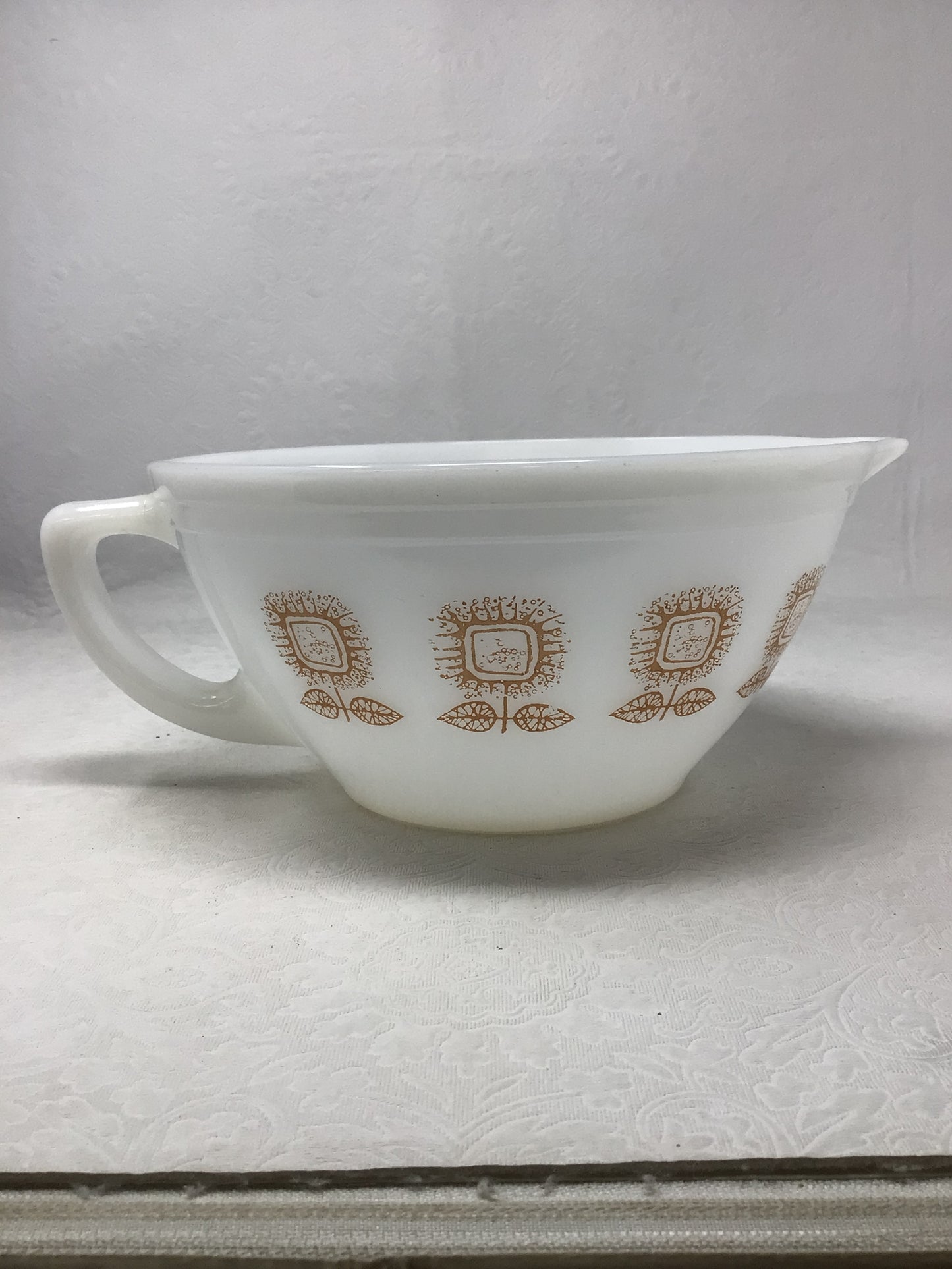 Vintage Federal Glass Handled Mixing Bowl