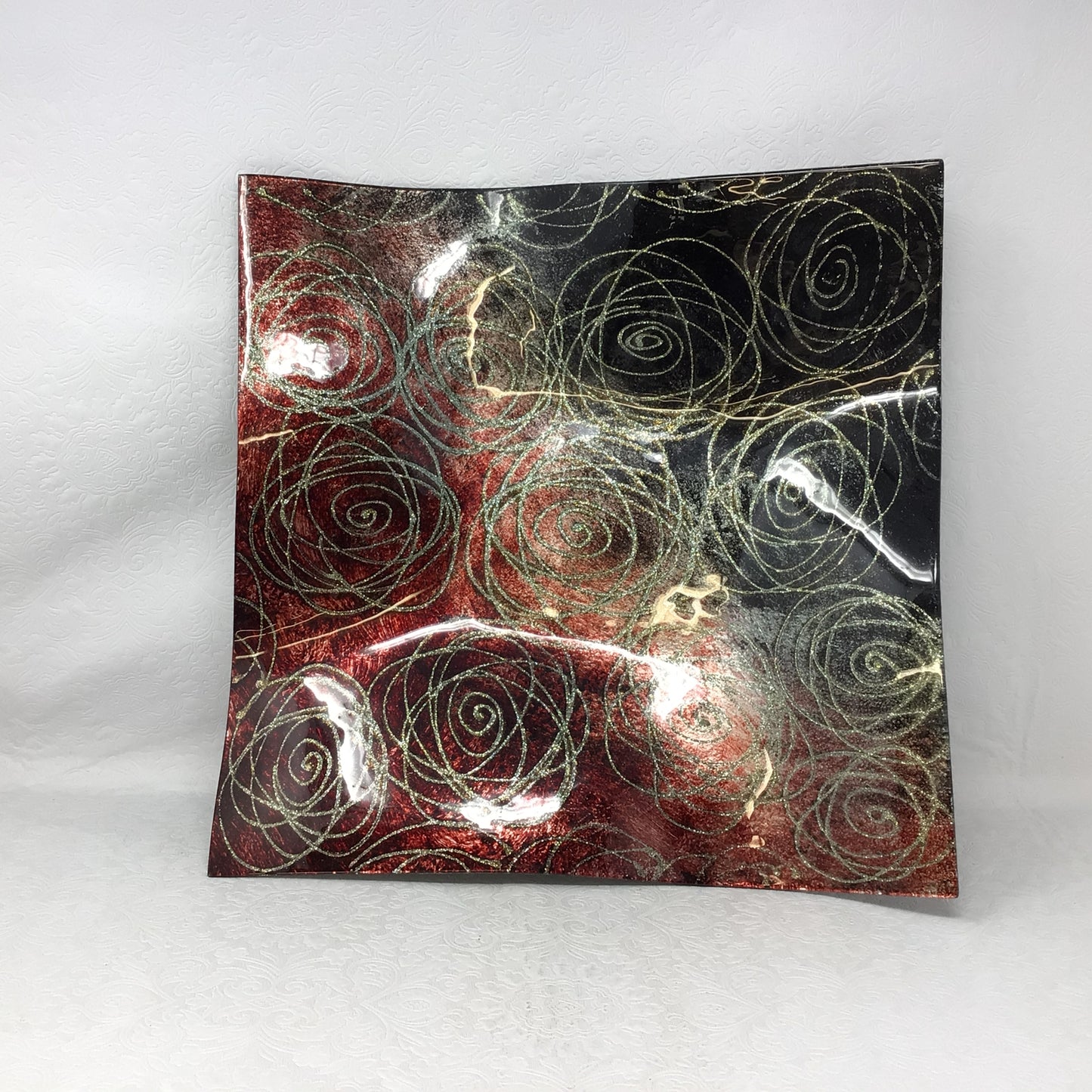Glass Galaxy Swirl Plate